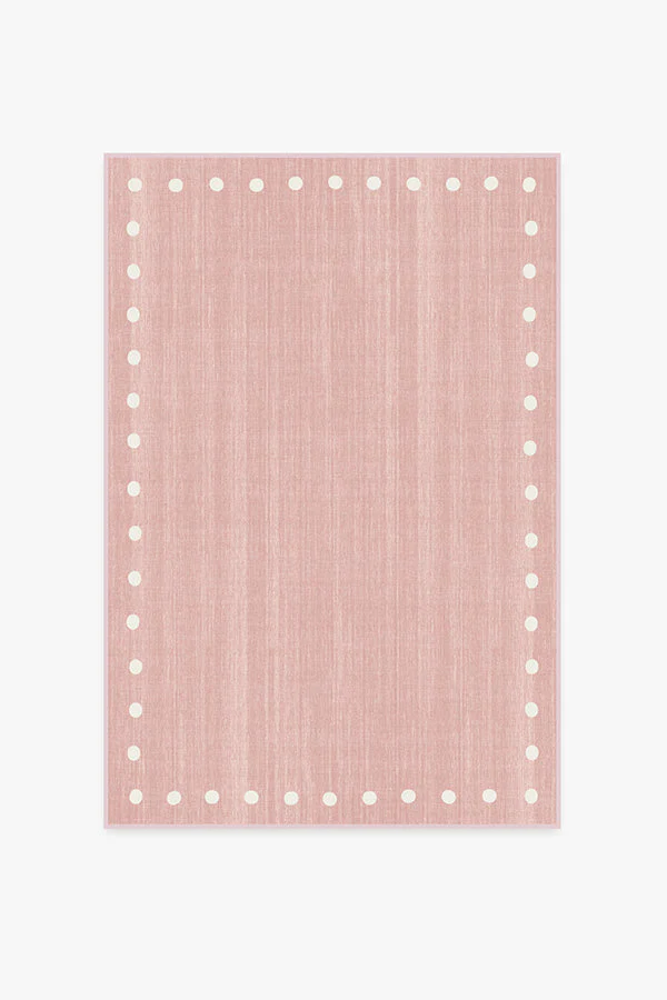 Dot Border Pink Flatwoven Rug - Image 13