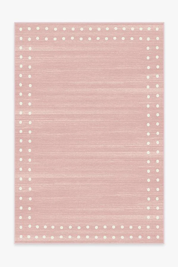 Dot Border Pink Flatwoven Rug - Image 14
