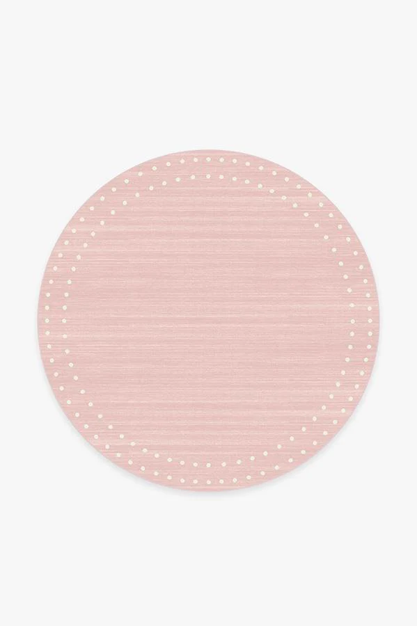 Dot Border Pink Flatwoven Rug - Image 17