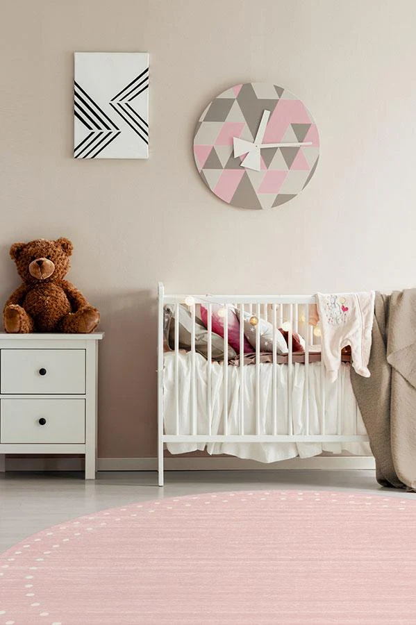 Dot Border Pink Flatwoven Rug - Image 7