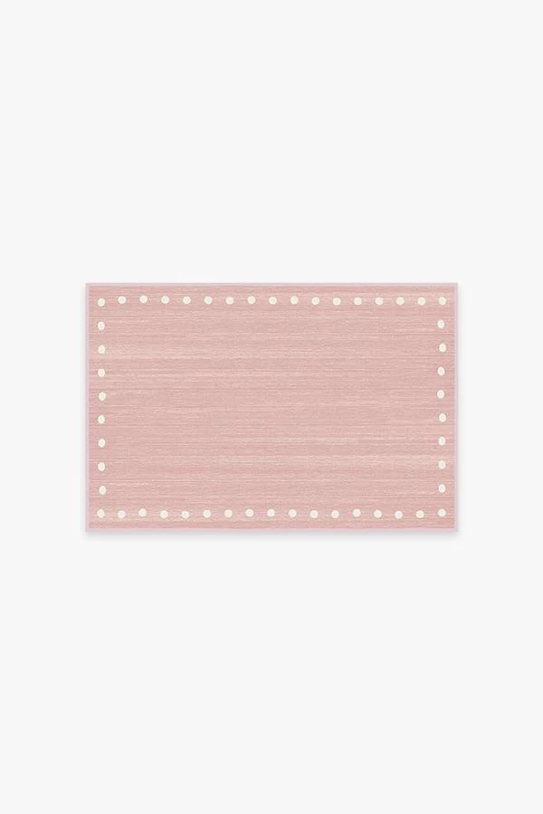 Dot Border Pink Flatwoven Rug - Image 9