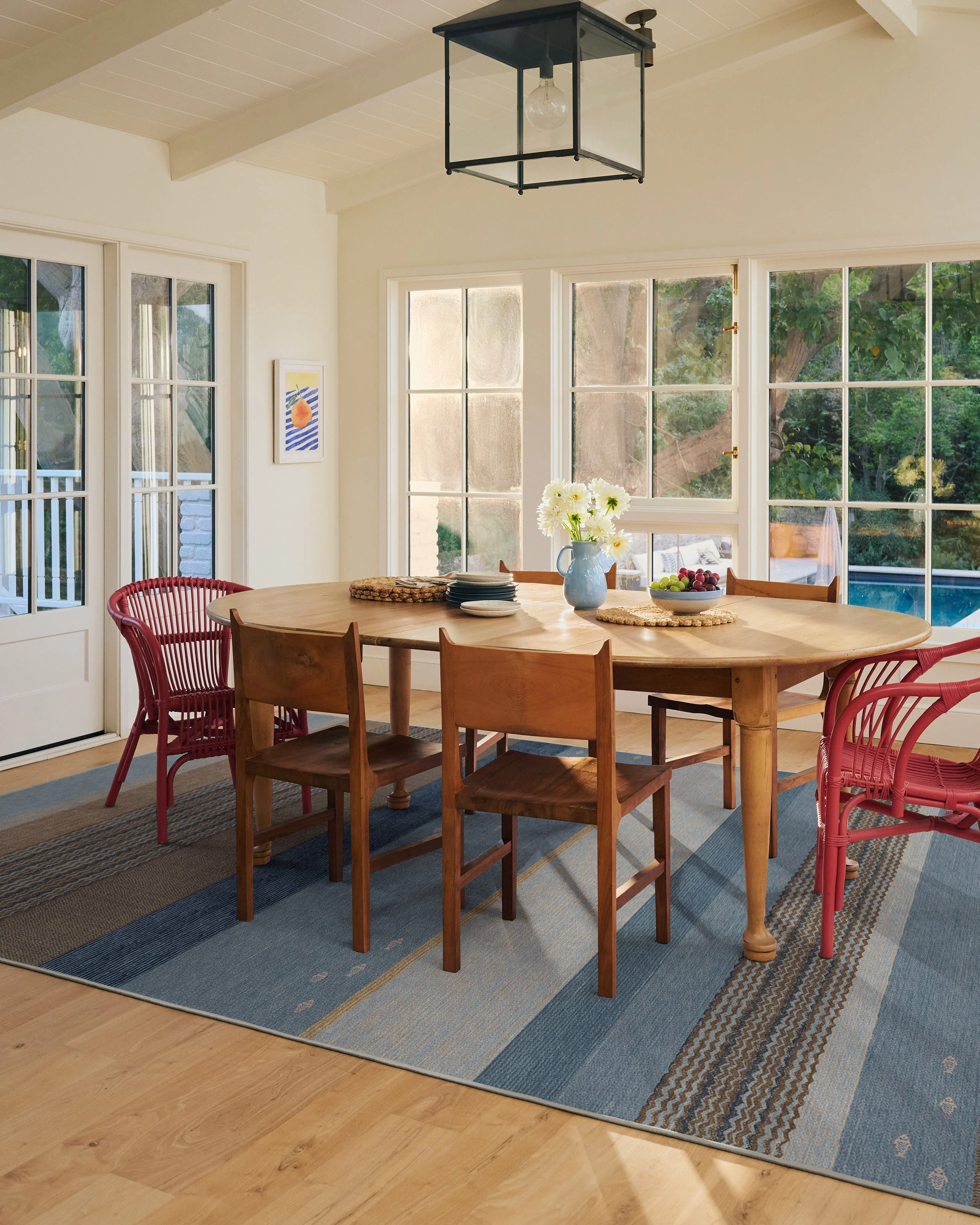 Dover Slate Blue & Natural Flatwoven Rug - Image 6