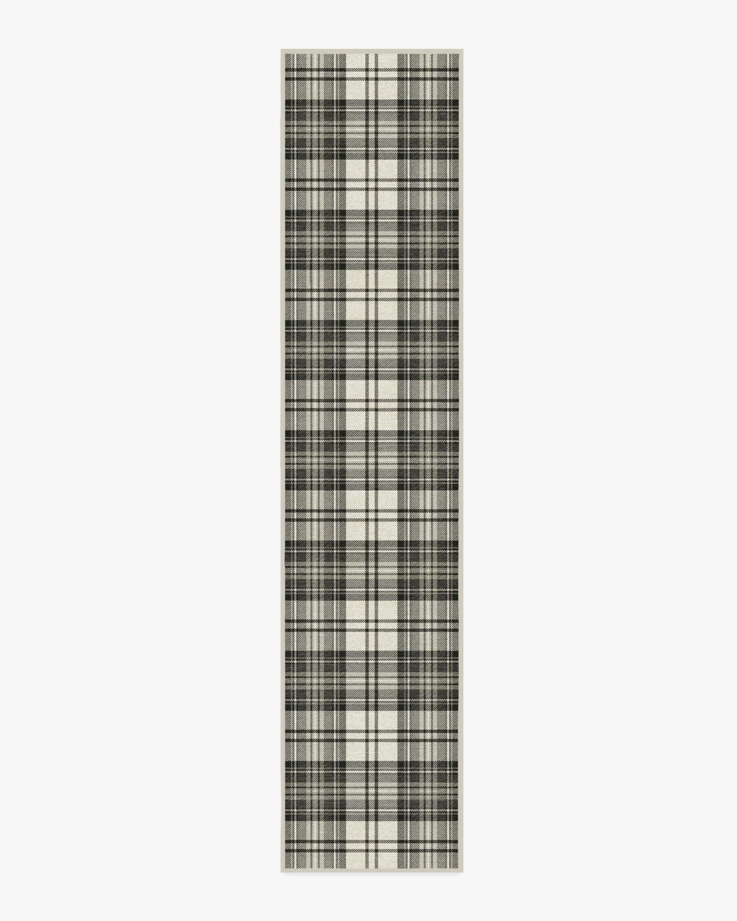 Dress Stewart Tartan Black & Ivory Flatwoven Rug - Image 12