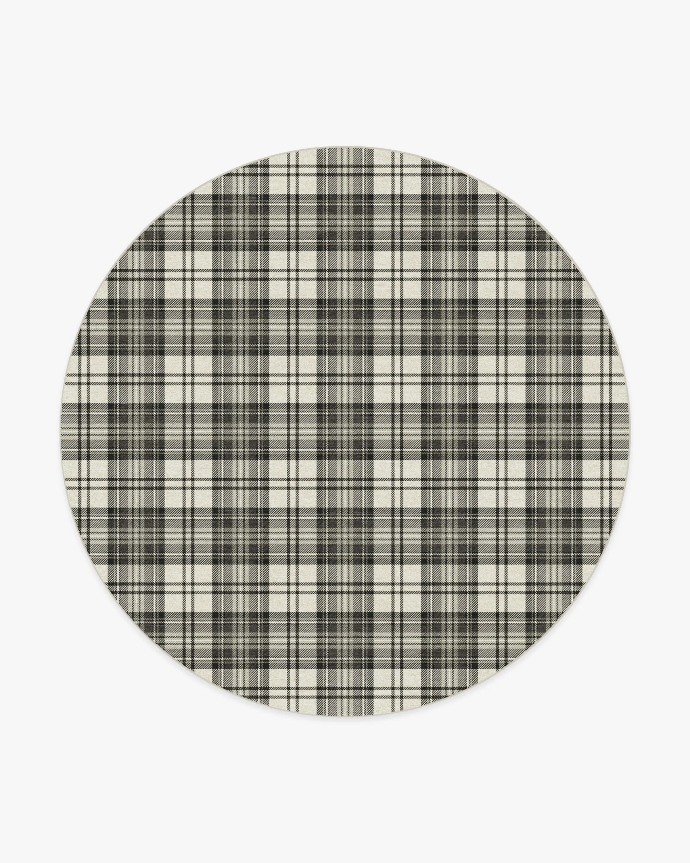 Dress Stewart Tartan Black & Ivory Flatwoven Rug - Image 20