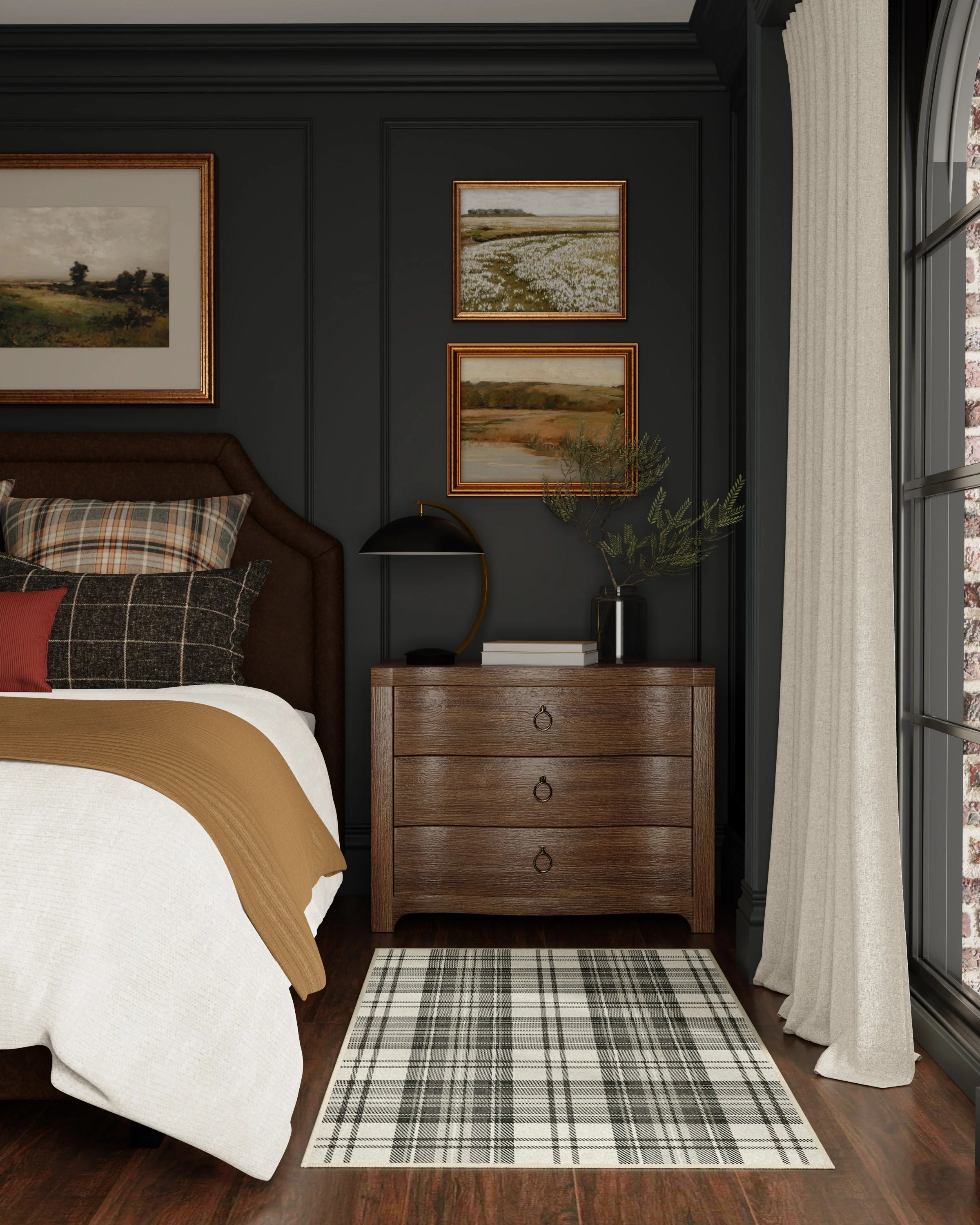 Dress Stewart Tartan Black & Ivory Rug - Image 16