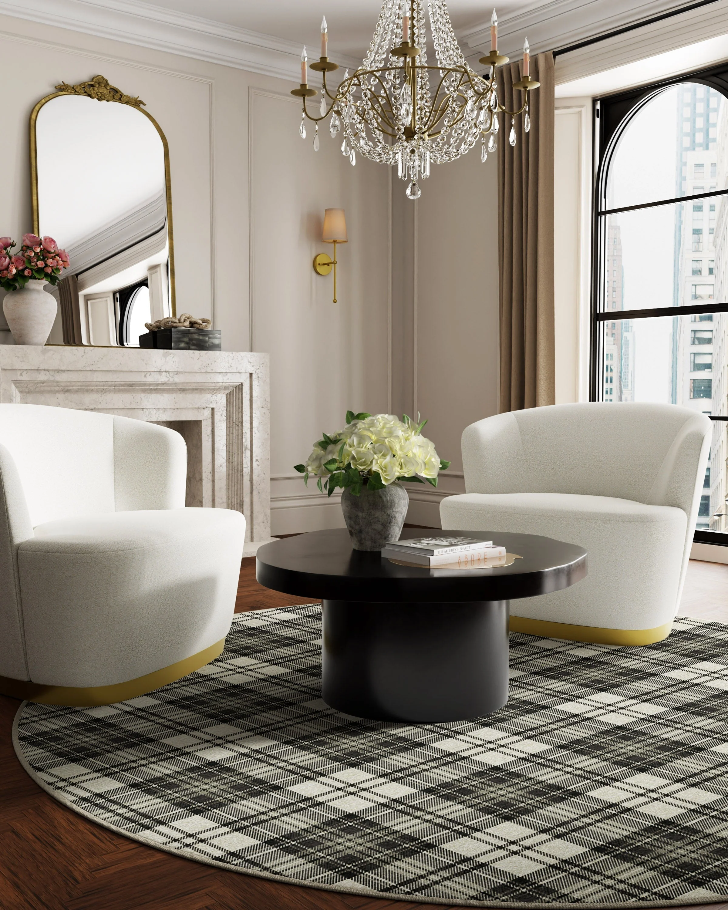 Dress Stewart Tartan Black & Ivory Rug - Image 20