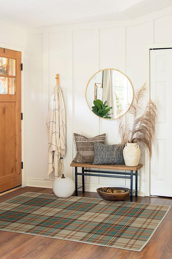 Dress Stewart Tartan Khaki Flatwoven Rug - Image 6