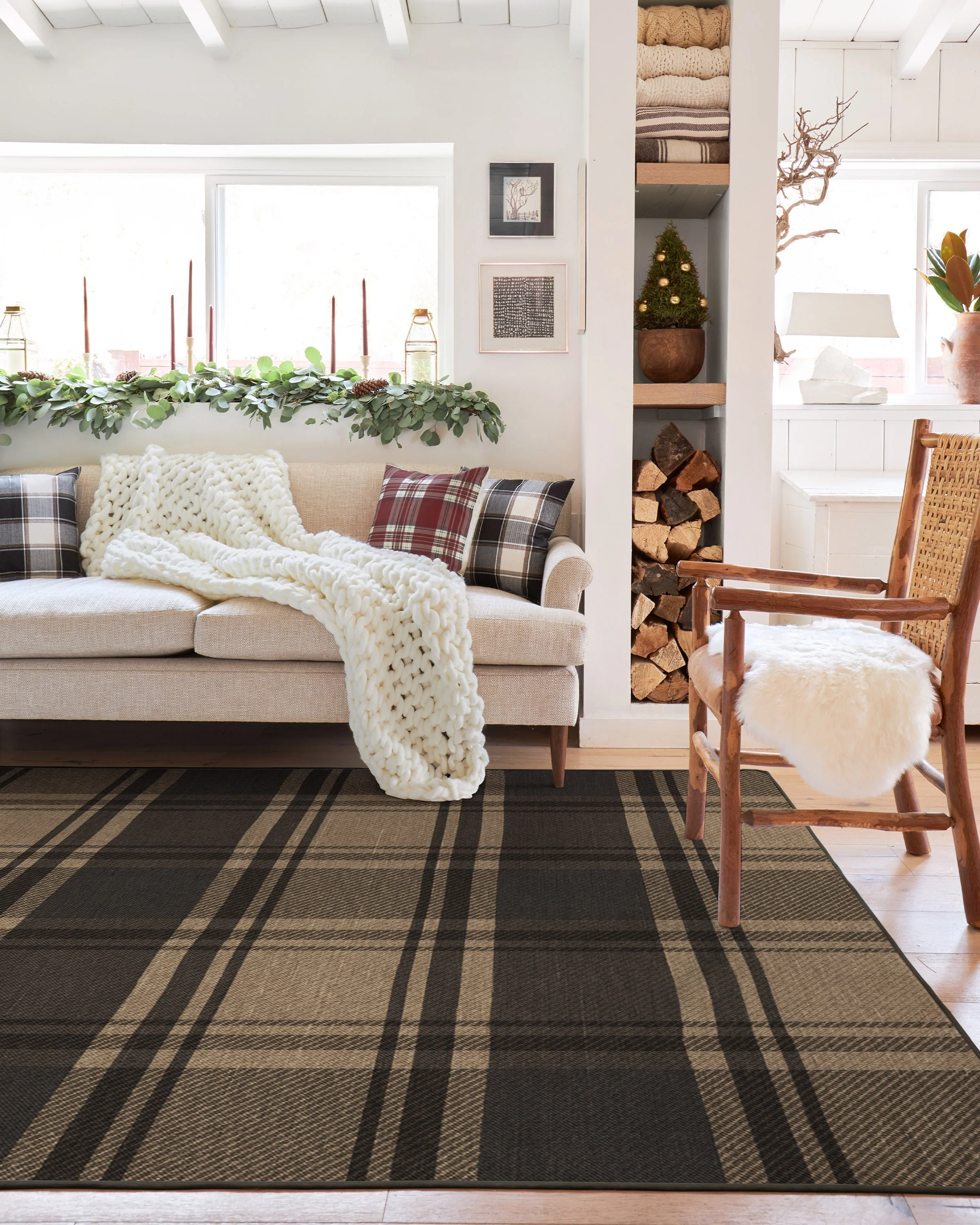 Easton Plaid Charcoal & Natural Rug - Image 15