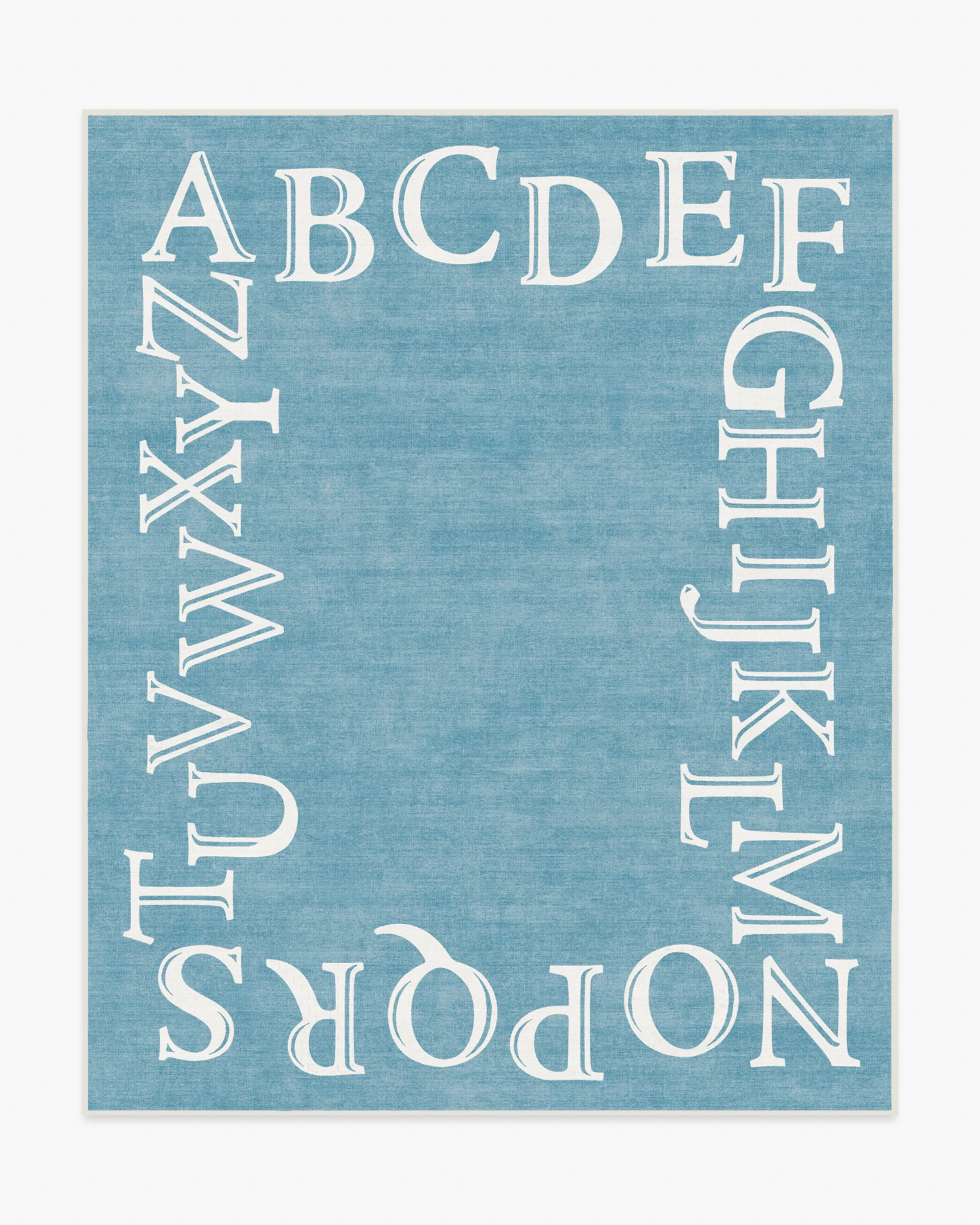 Easy as ABC Slate Blue Flatwoven Rug - Image 8