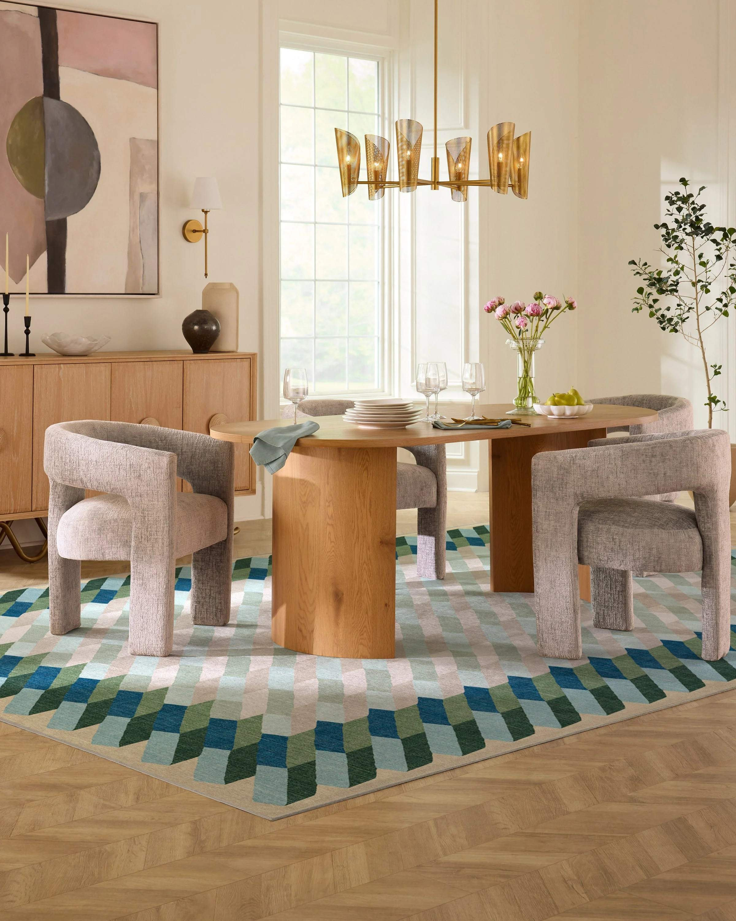 Echo Soft Teal Flatwoven Rug - Image 3