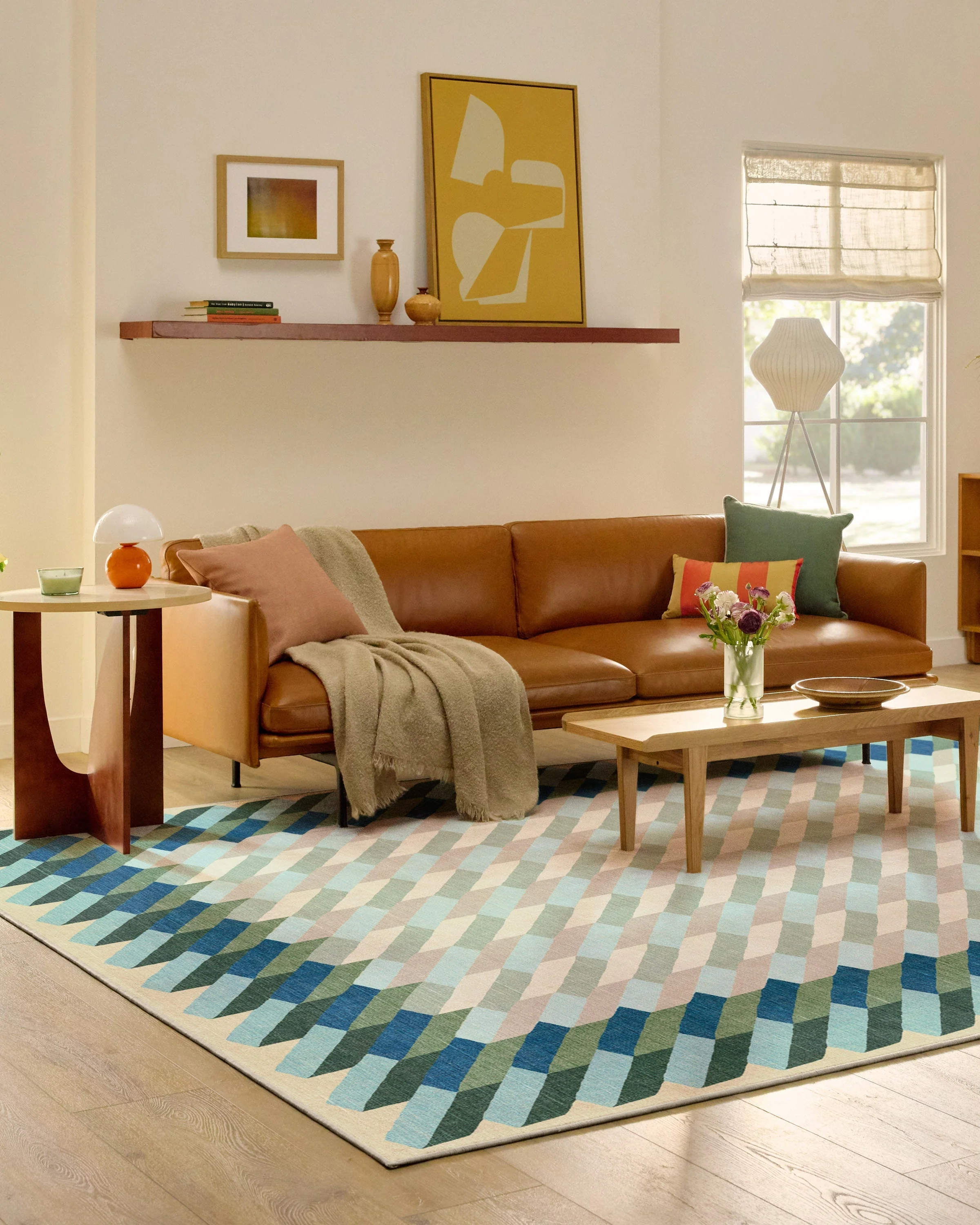 Echo Soft Teal Flatwoven Rug - Image 4