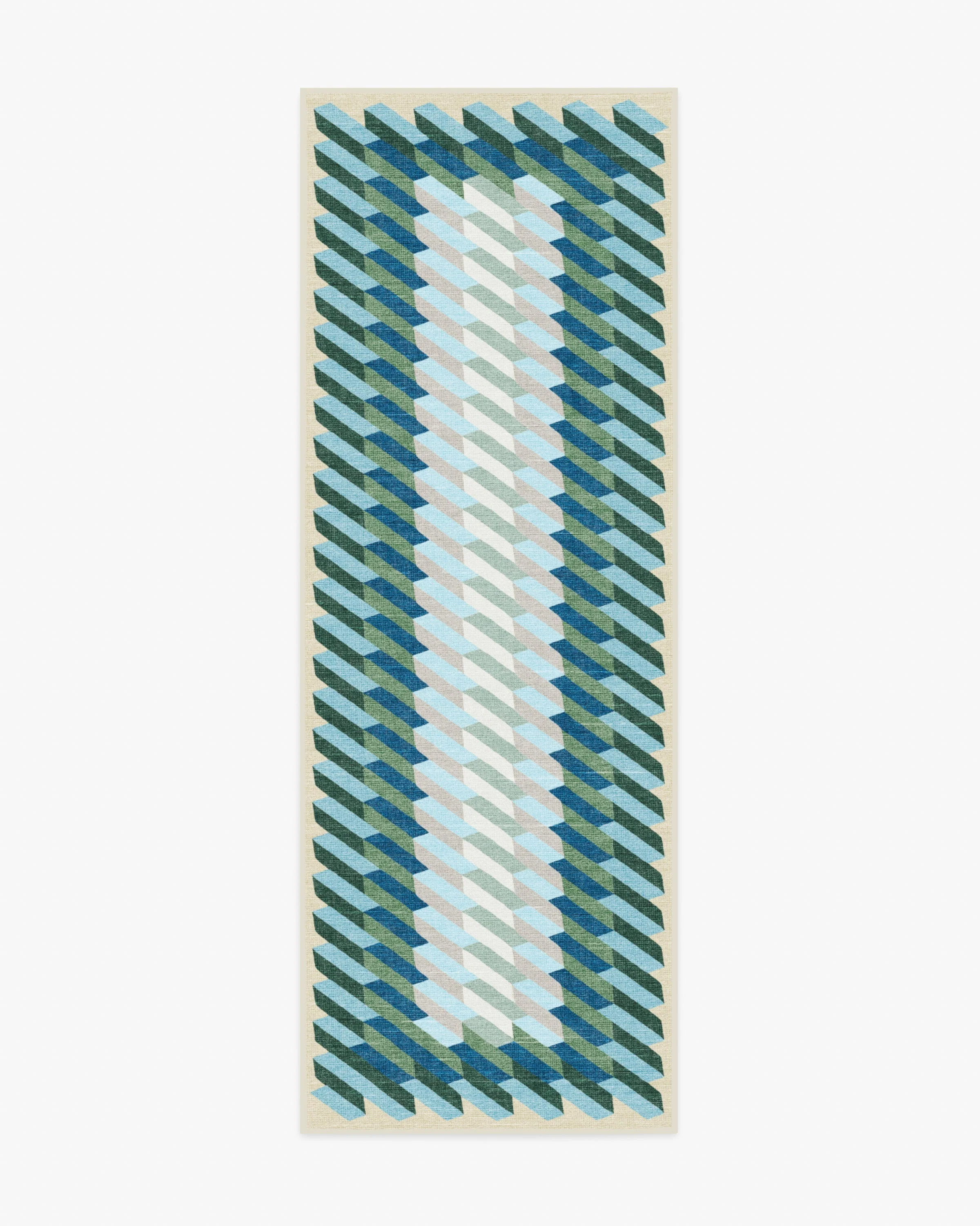 Echo Soft Teal Flatwoven Rug - Image 7