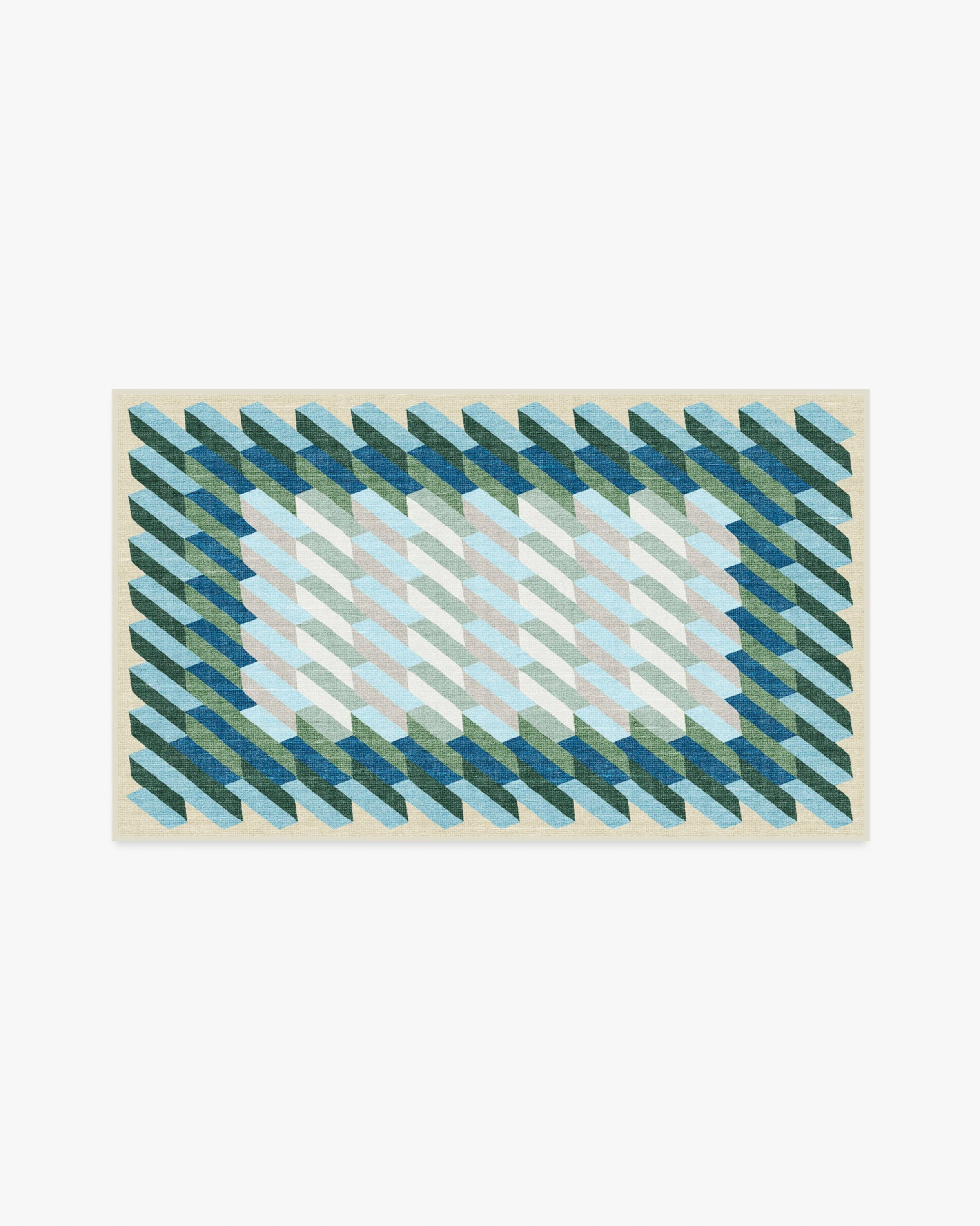 Echo Soft Teal Flatwoven Rug - Image 9
