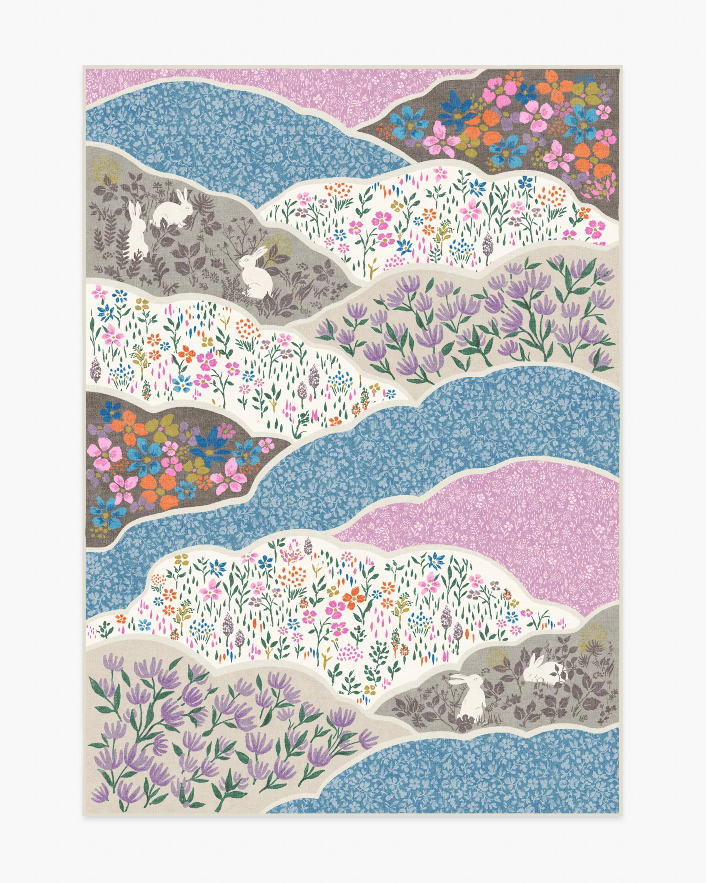Flower Fields Pastel Multicolor Flatwoven Rug