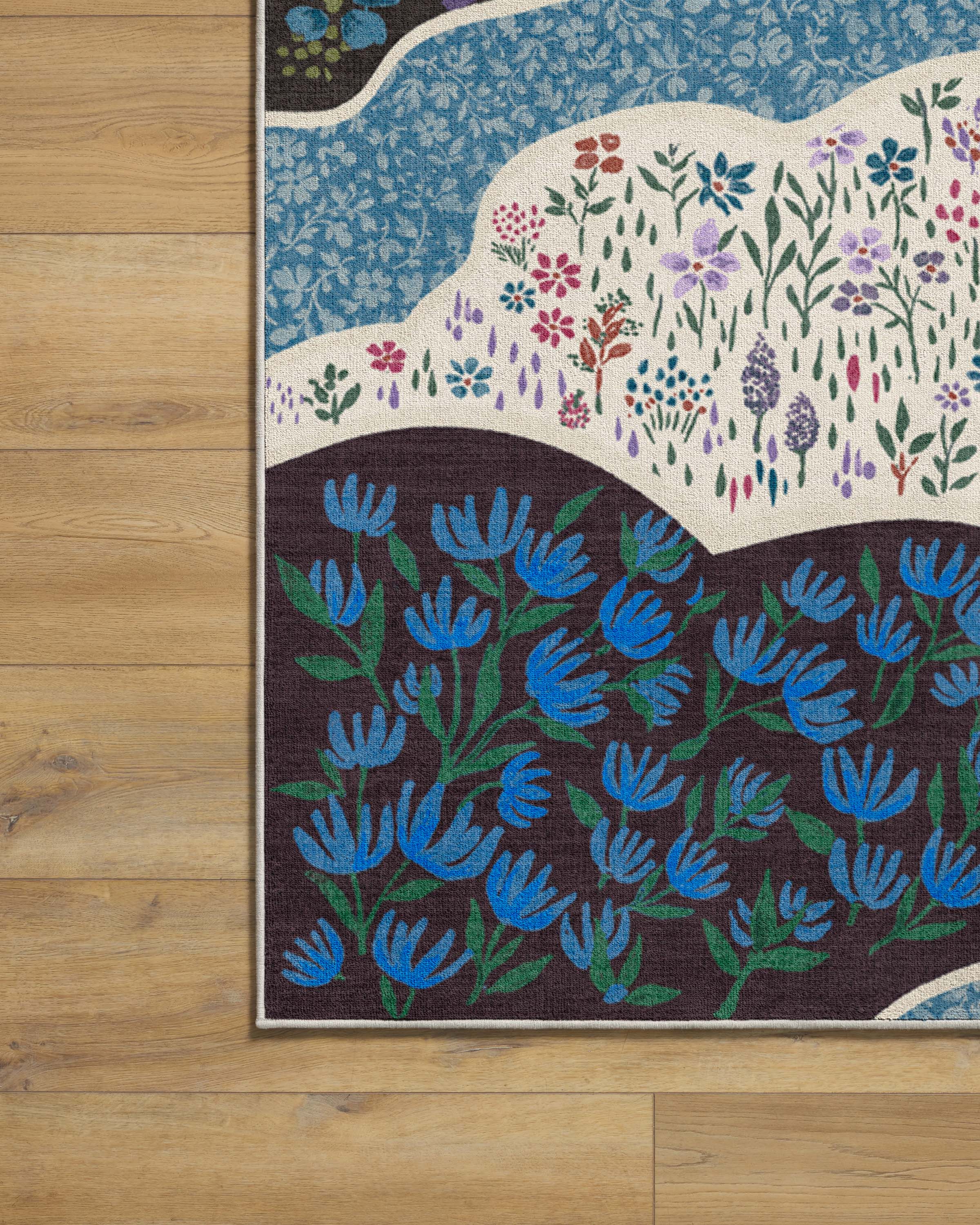Flower FIelds Teal Multicolor Rug - Image 10