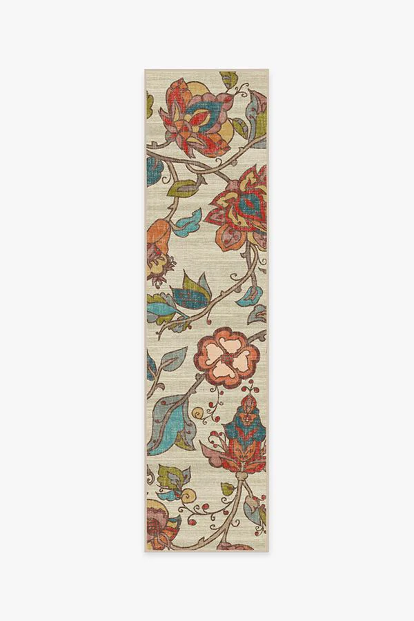 Frida Floral Natural Flatwoven Rug - Image 11