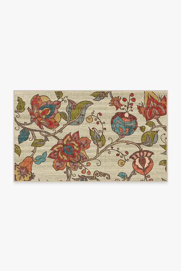 Frida Floral Natural Flatwoven Rug - Image 12