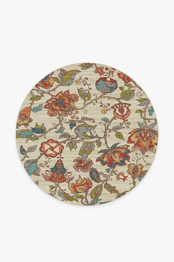 Frida Floral Natural Flatwoven Rug - Image 17