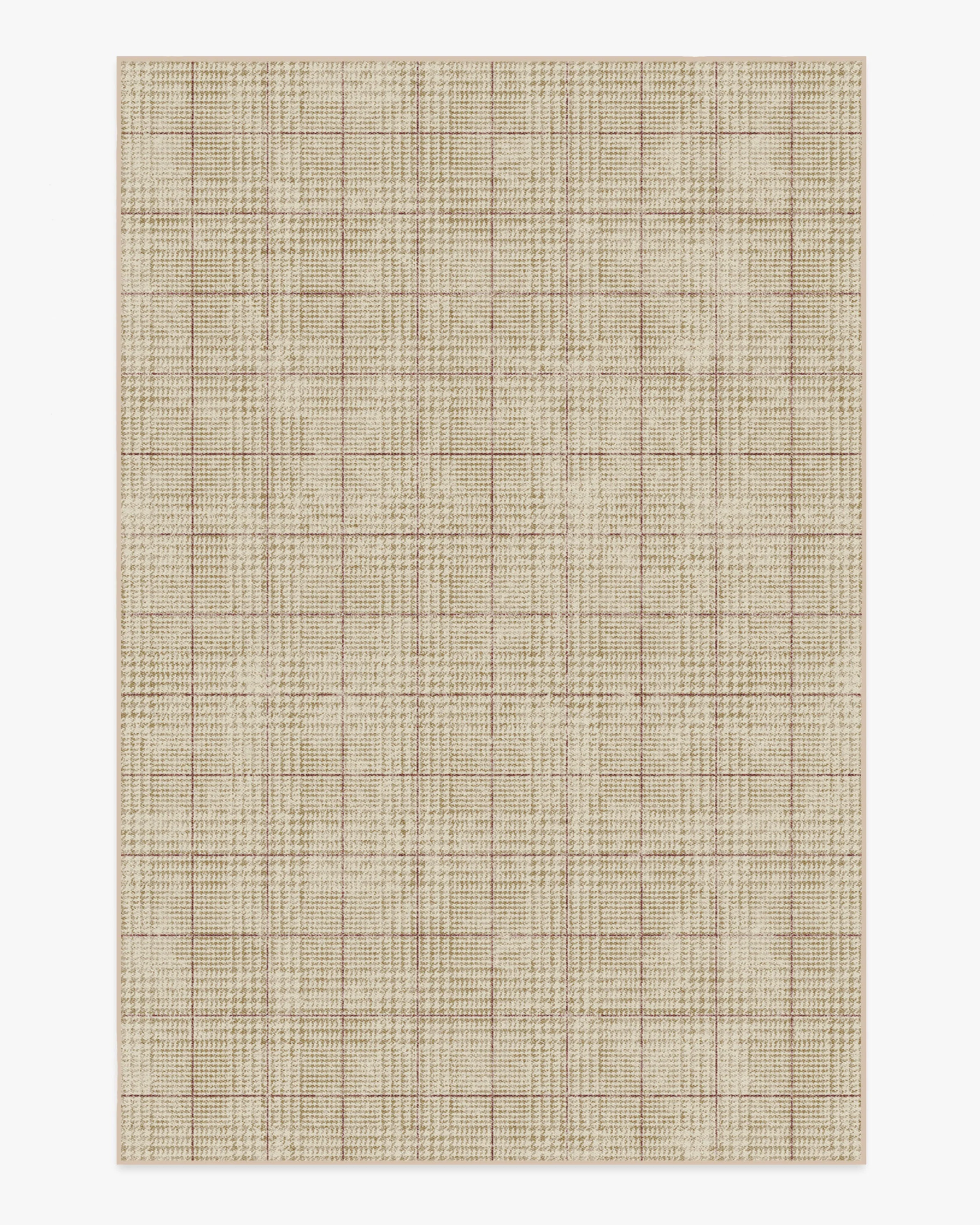 Glen Plaid Camel & Burgundy Rug - Image 8