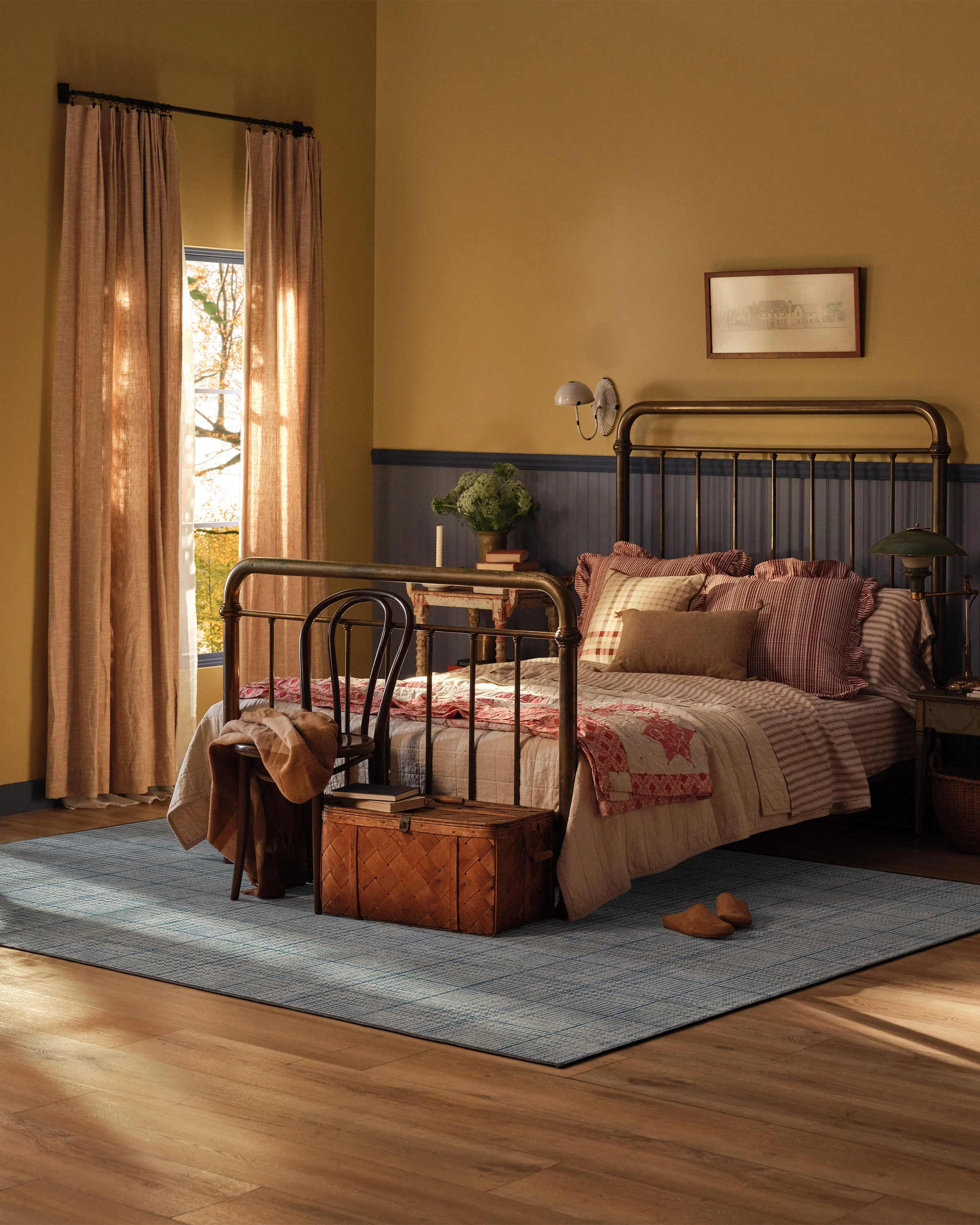 Glen Plaid Chambray & Navy Rug - Image 5