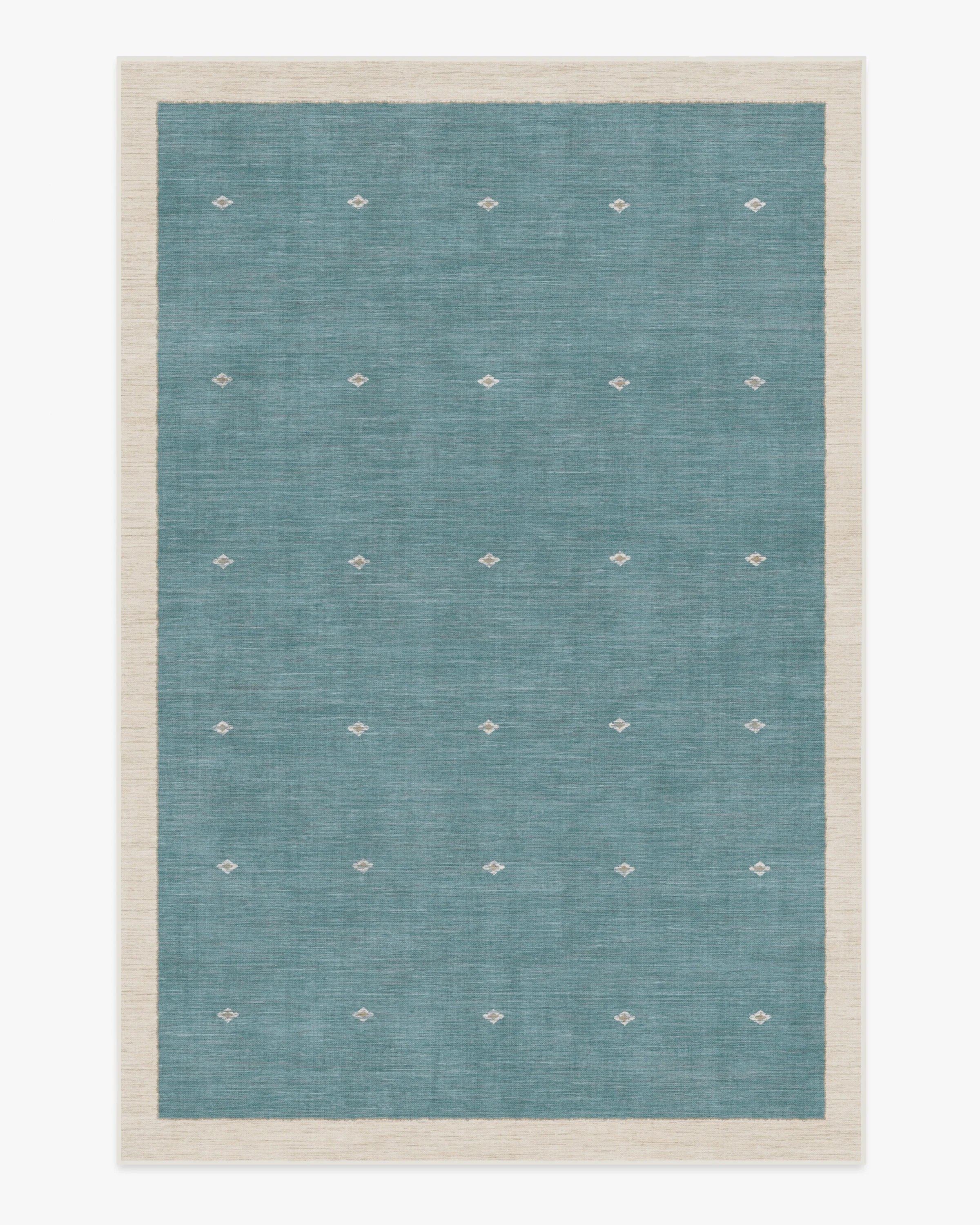 Luna Soft Teal Flatwoven Rug by goop - Image 14