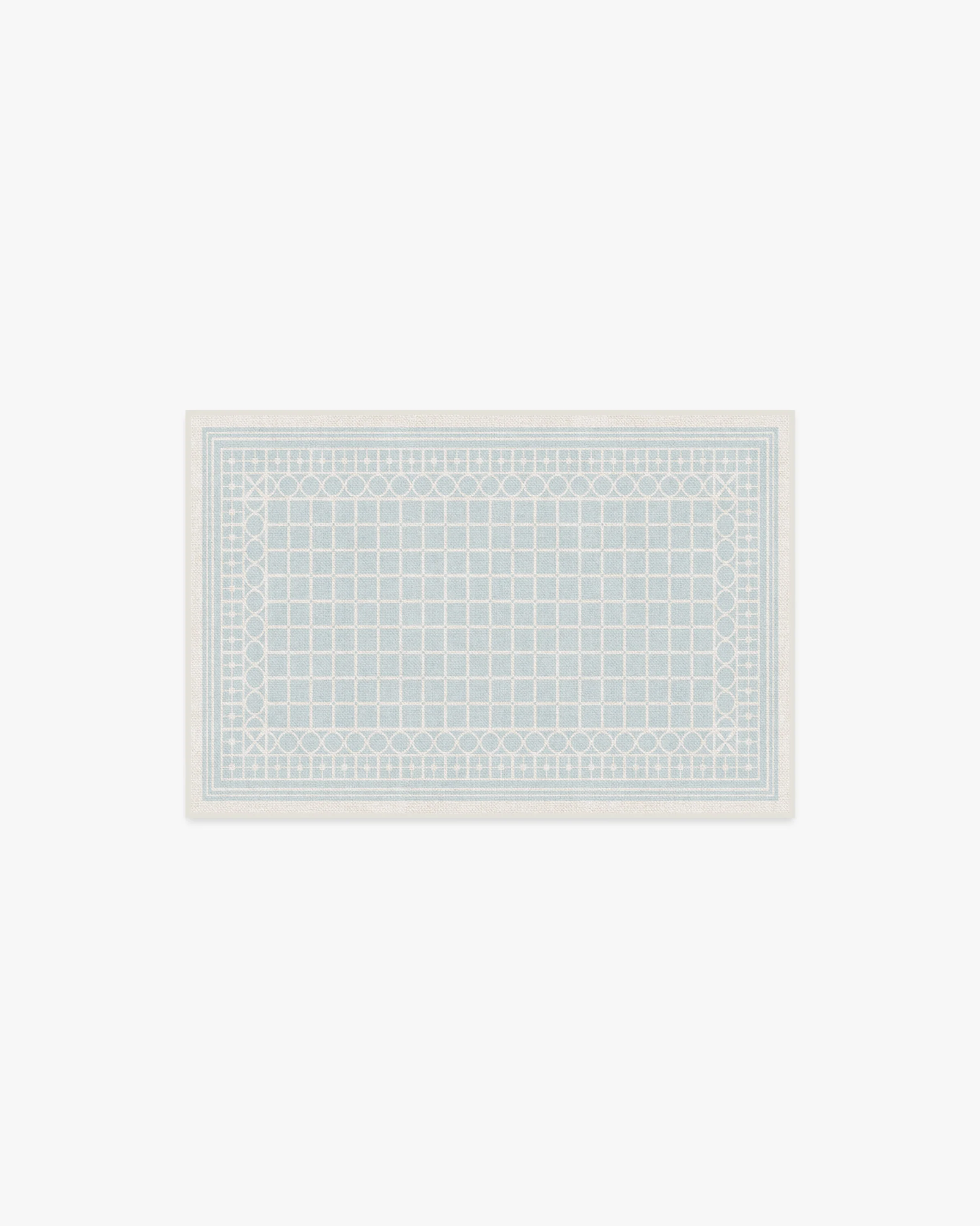 Palm Beach Powder Blue Flatwoven Rug by Gray Malin - Image 9
