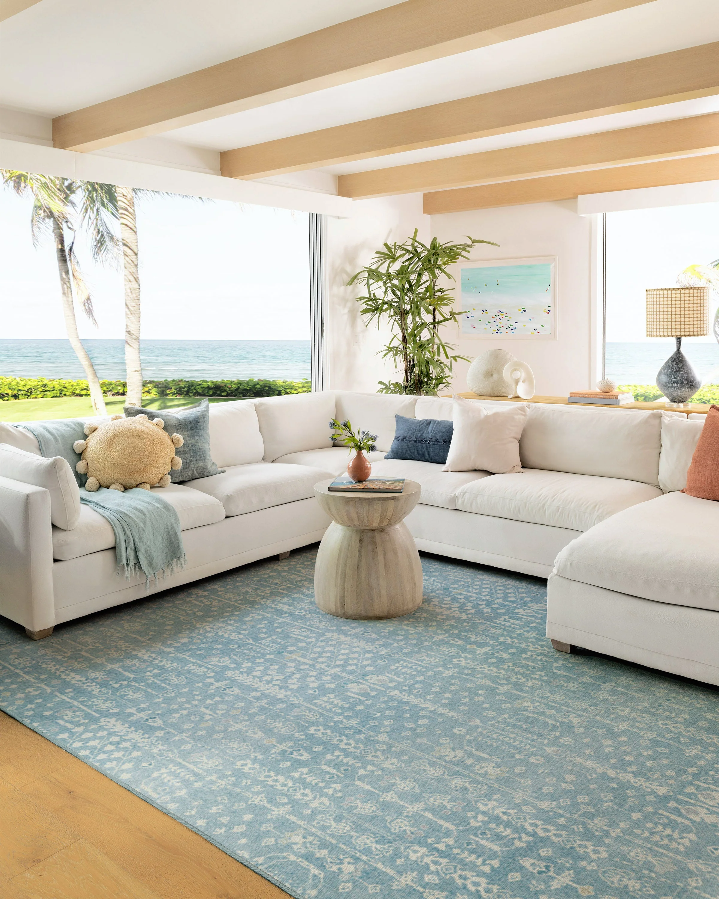 Palmetto Coastal Blue Flatwoven Rug by Gray Malin - Image 8