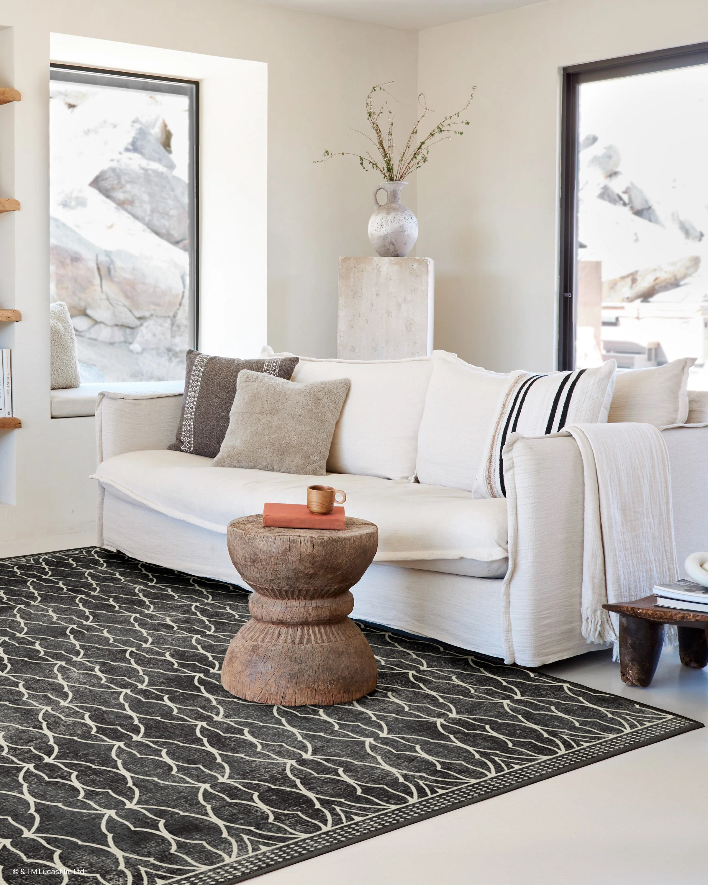 Grogu™ Trellis Black Flatwoven Rug - Image 3