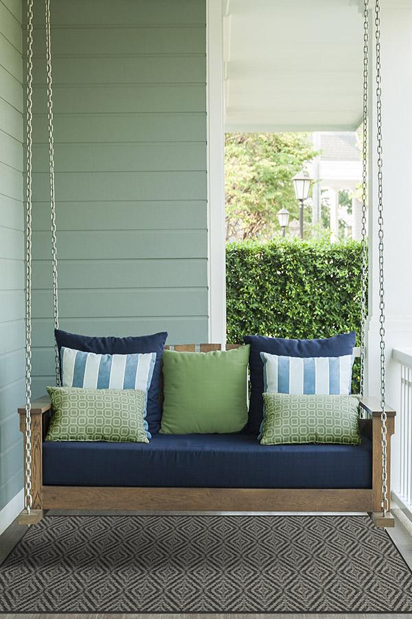 Halo Diamond Black Outdoor Rug - Image 5