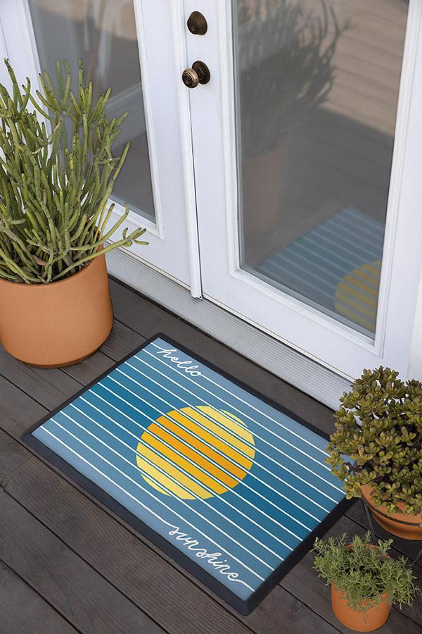 Hello Sunshine Blue Doormat - Image 3
