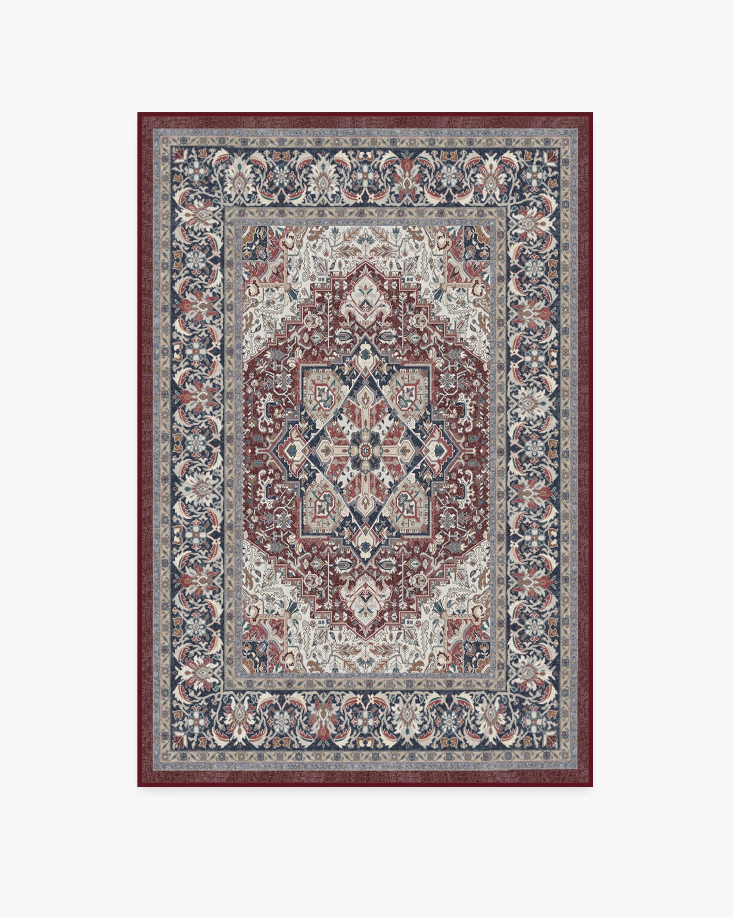 Hendesi Heriz Bordeaux Flatwoven Rug - Image 14