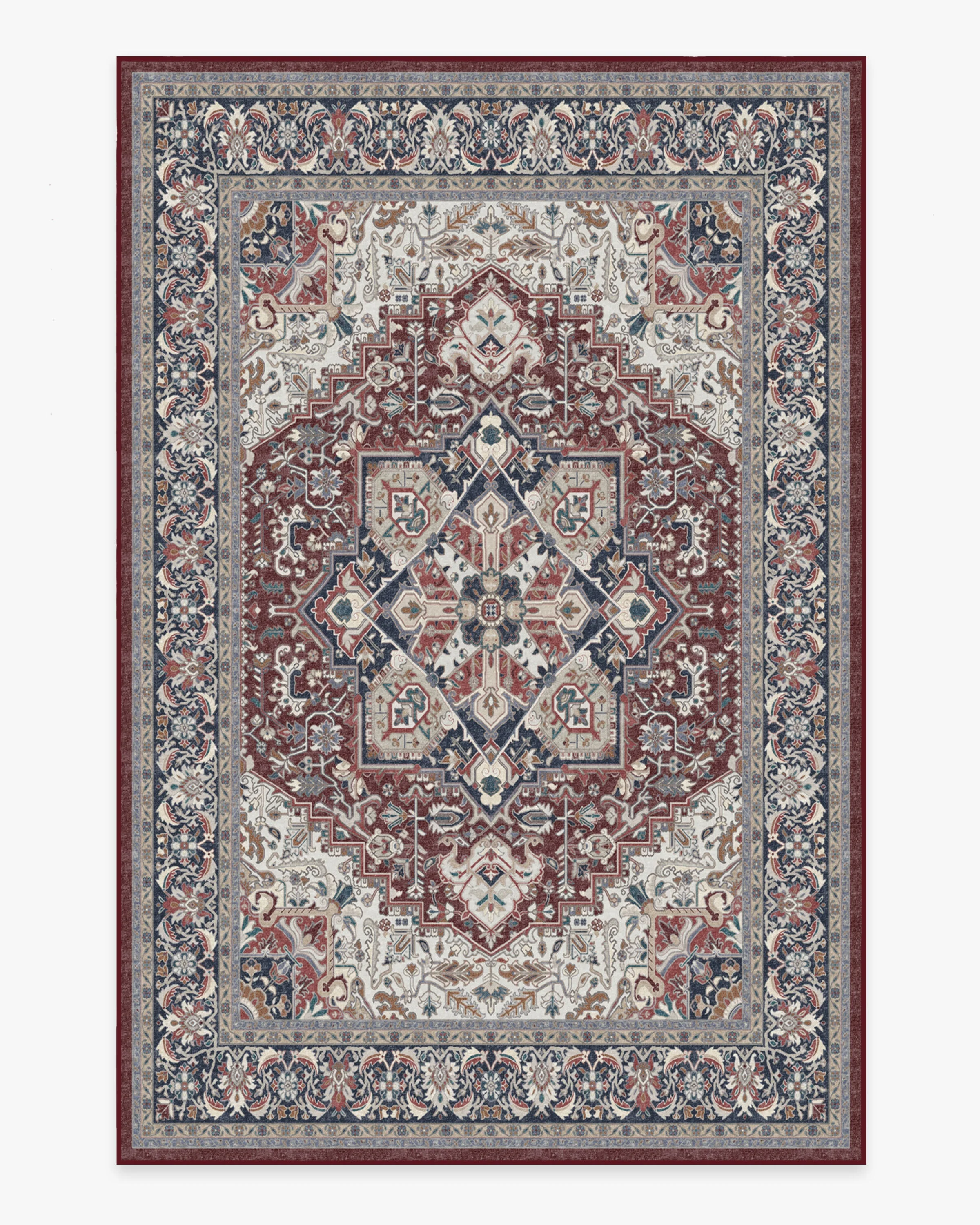 Hendesi Heriz Bordeaux Flatwoven Rug - Image 15