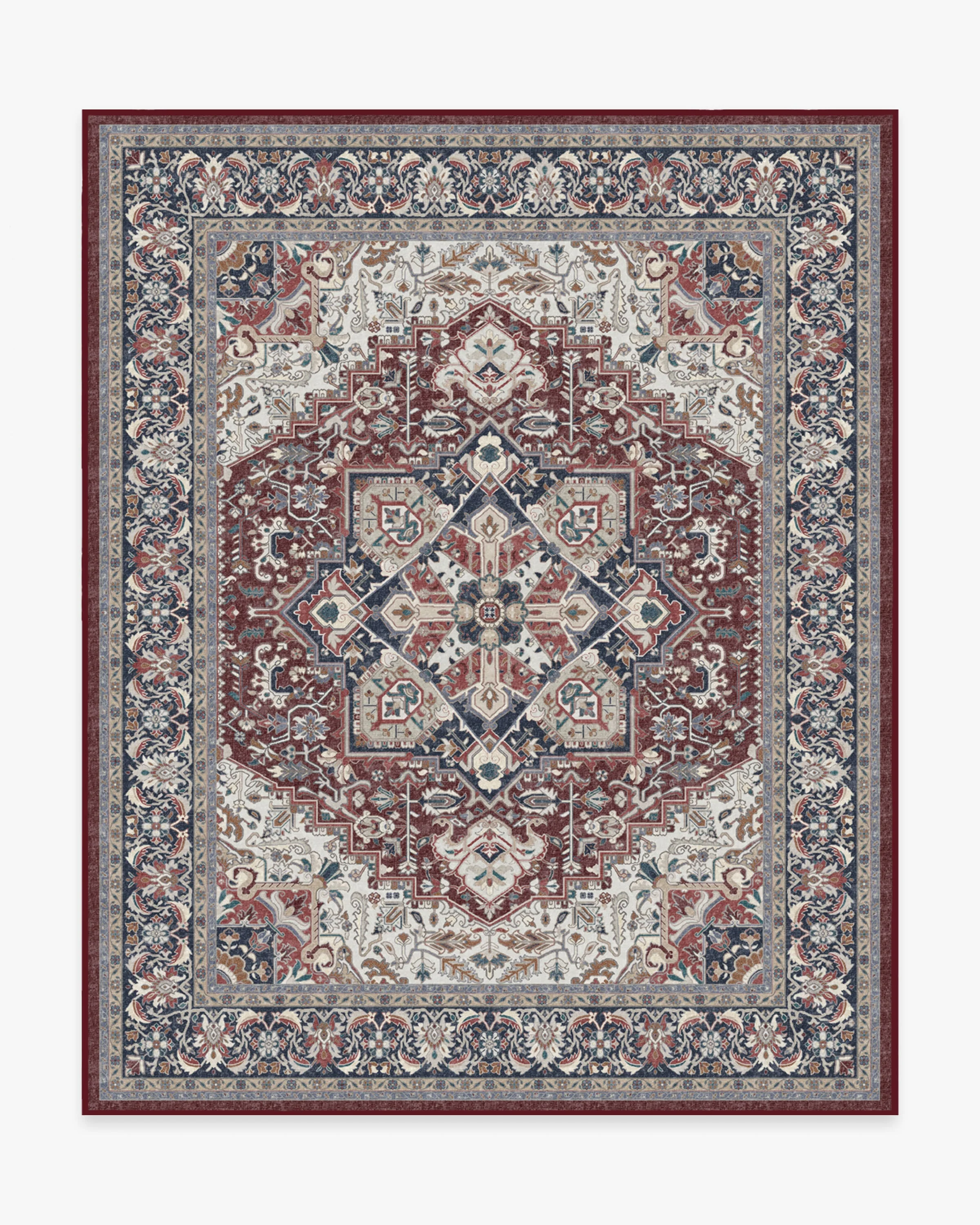 Hendesi Heriz Bordeaux Flatwoven Rug - Image 16