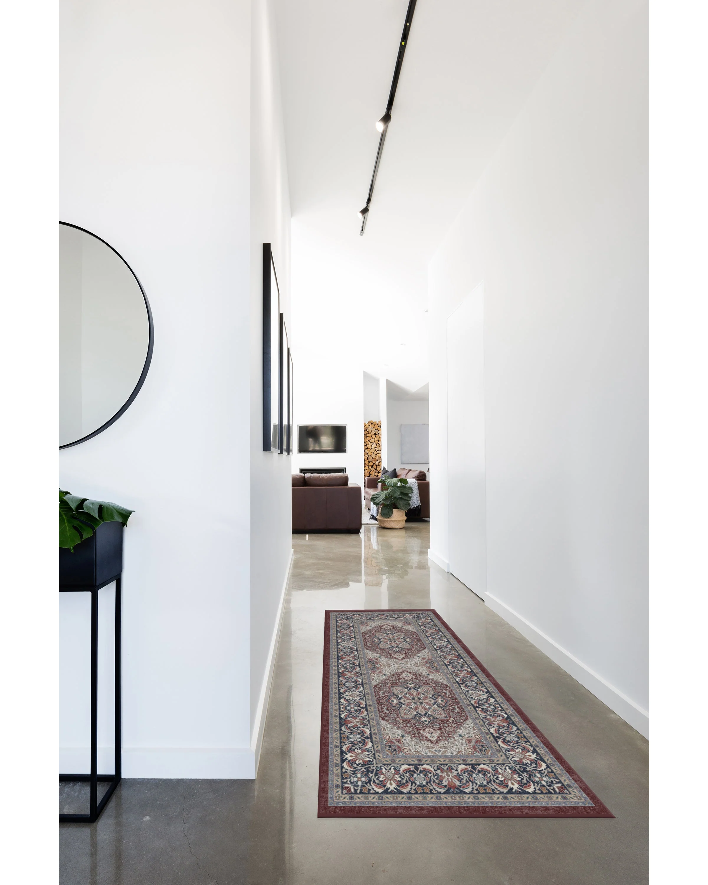 Hendesi Heriz Bordeaux Flatwoven Rug - Image 4