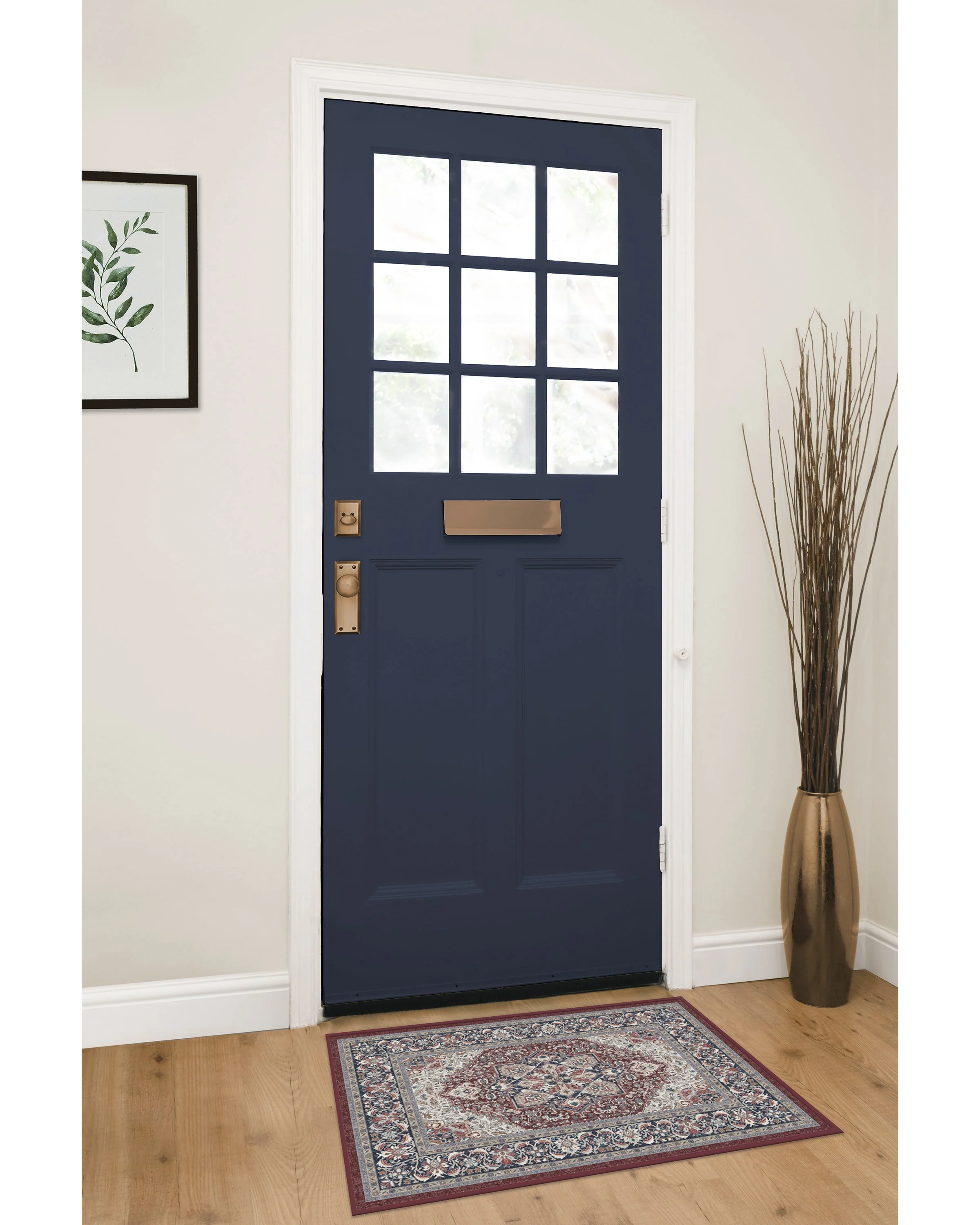 Hendesi Heriz Bordeaux Flatwoven Rug - Image 5
