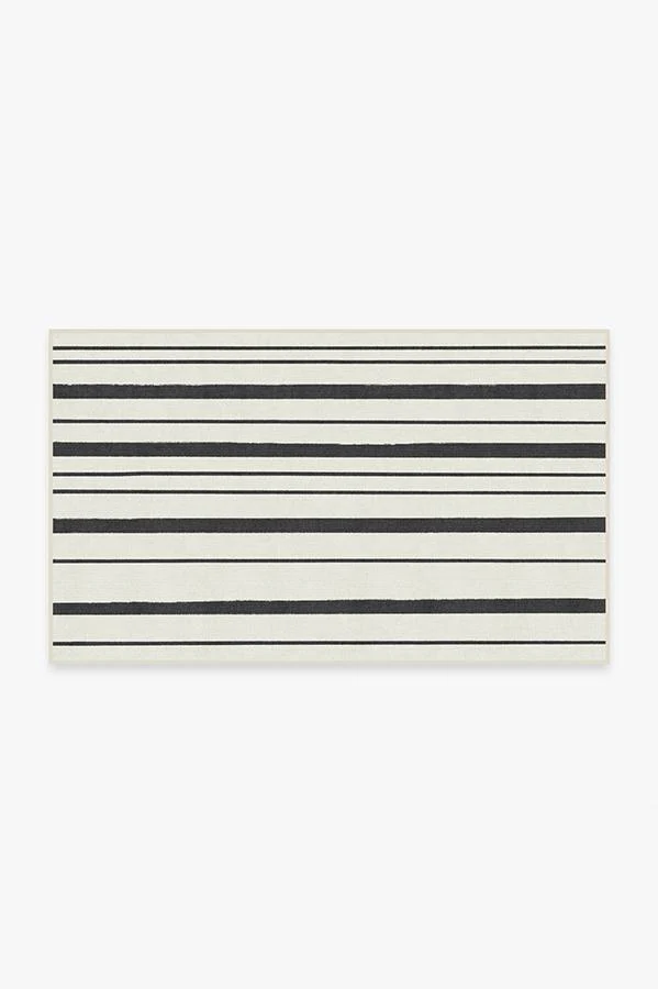 Hudson Stripe Black Flatwoven Rug - Image 12