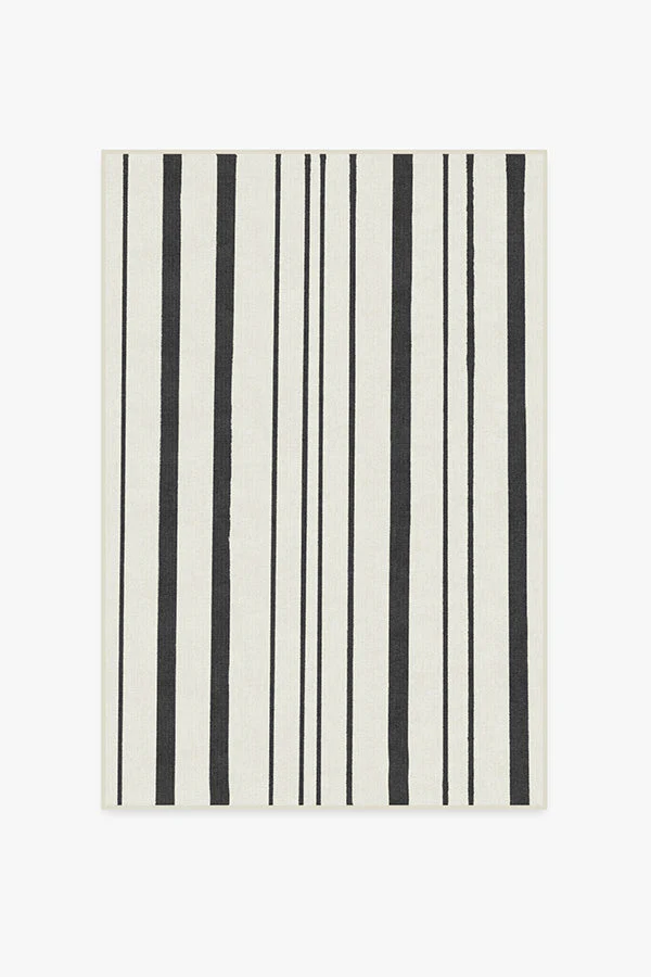 Hudson Stripe Black Flatwoven Rug - Image 13