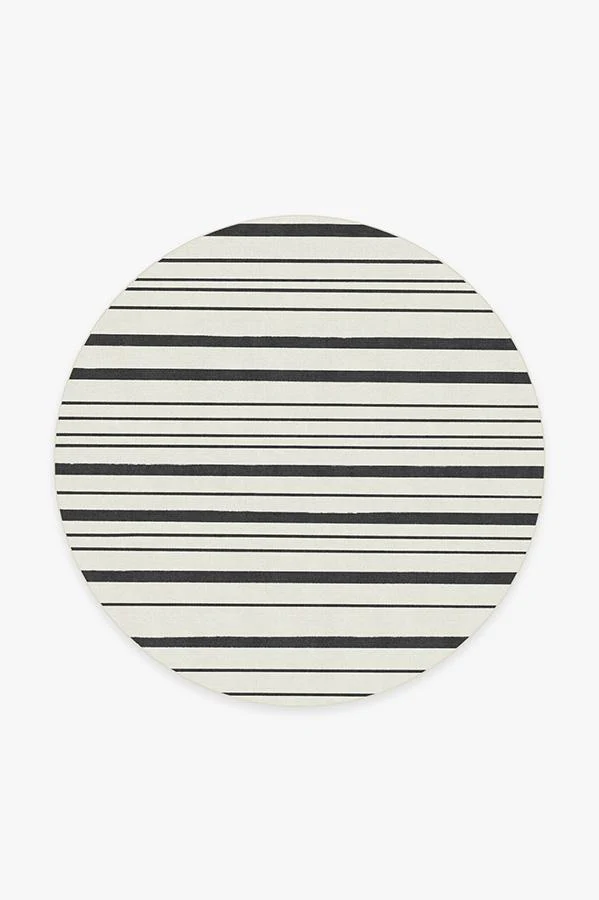 Hudson Stripe Black Flatwoven Rug - Image 17