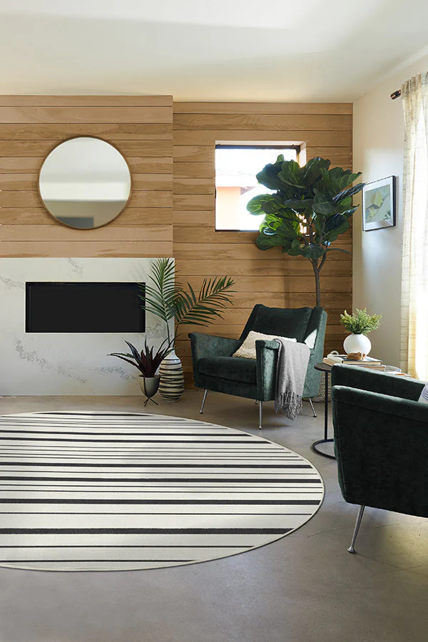 Hudson Stripe Black Flatwoven Rug - Image 7