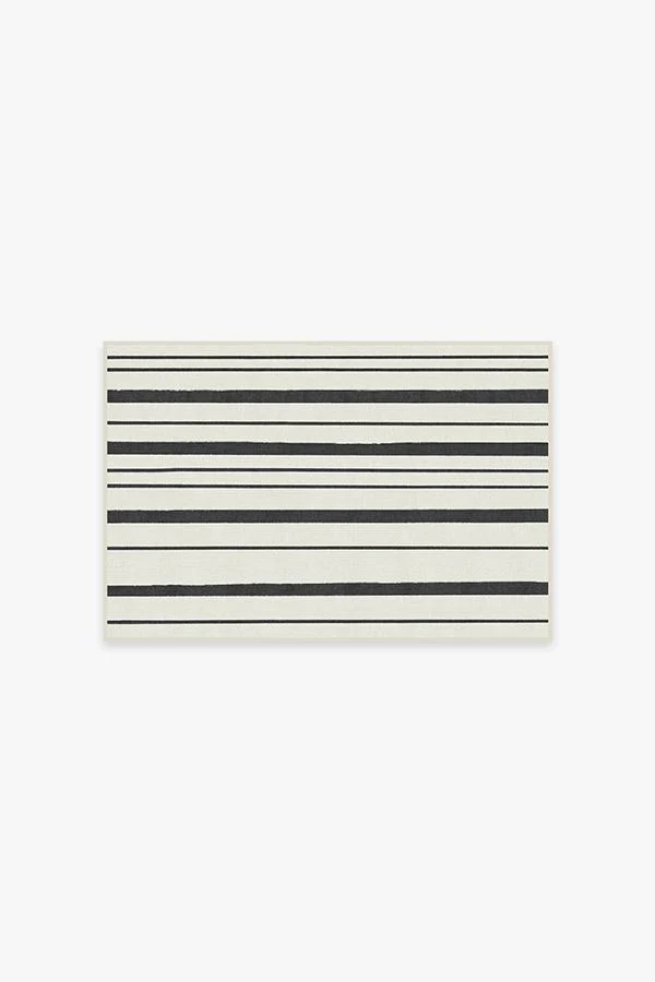 Hudson Stripe Black Flatwoven Rug - Image 9