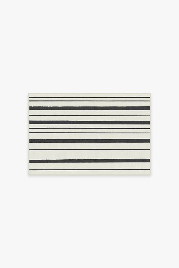 Hudson Stripe Black Rug - Image 2