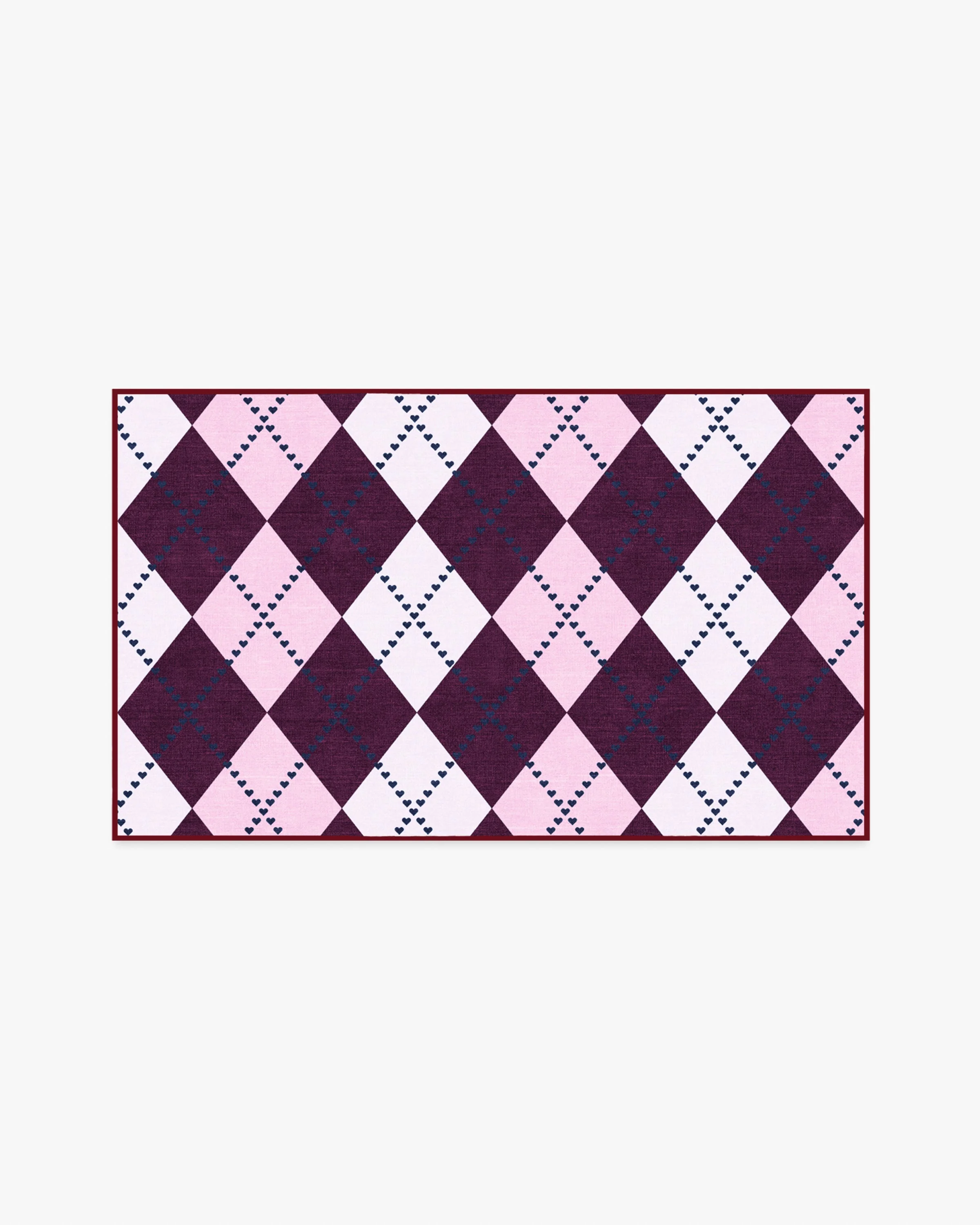 143 Argyle Burgundy & Pink Flatwoven Rug by Humberto Leon - Image 4