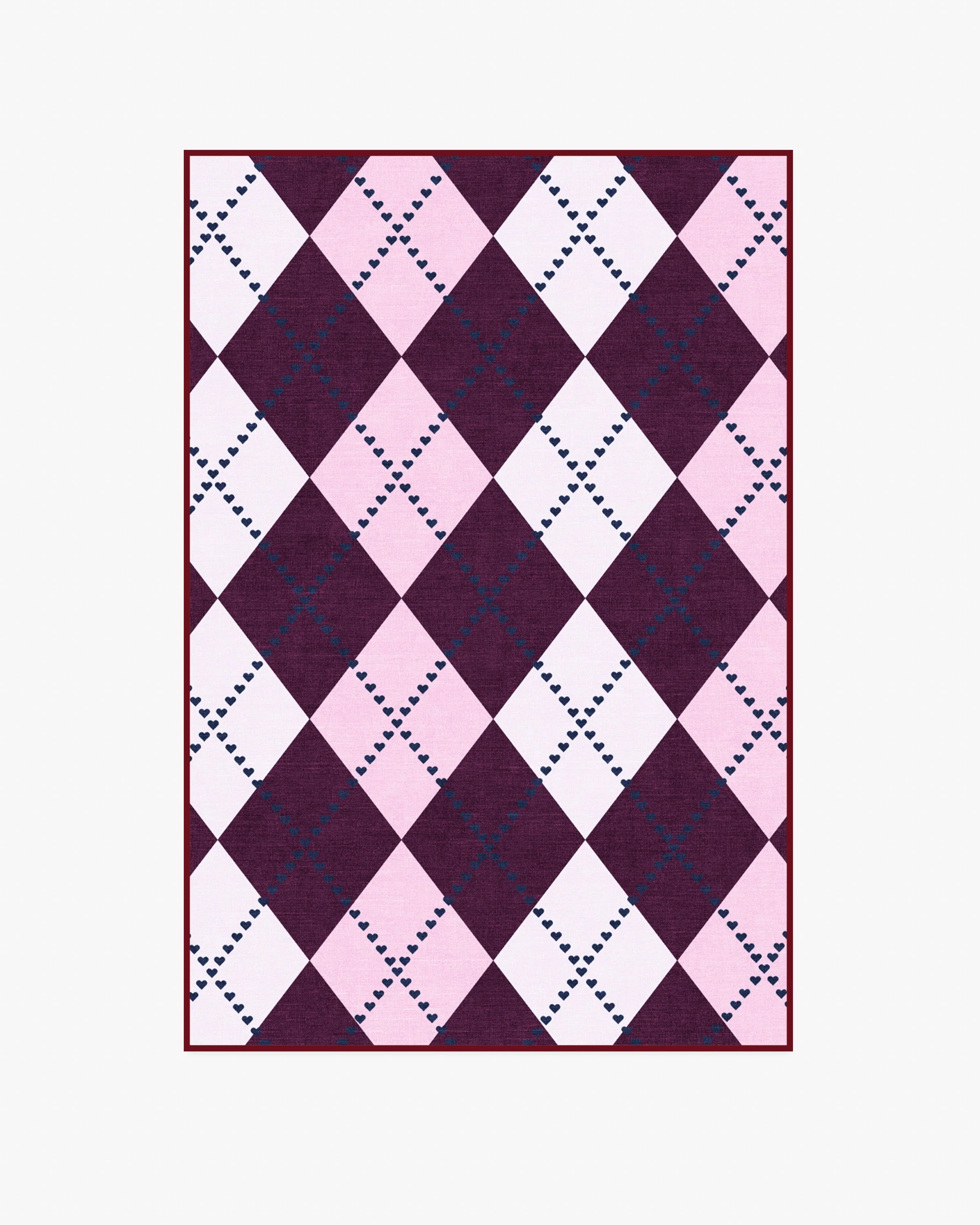 143 Argyle Burgundy & Pink Flatwoven Rug by Humberto Leon - Image 5
