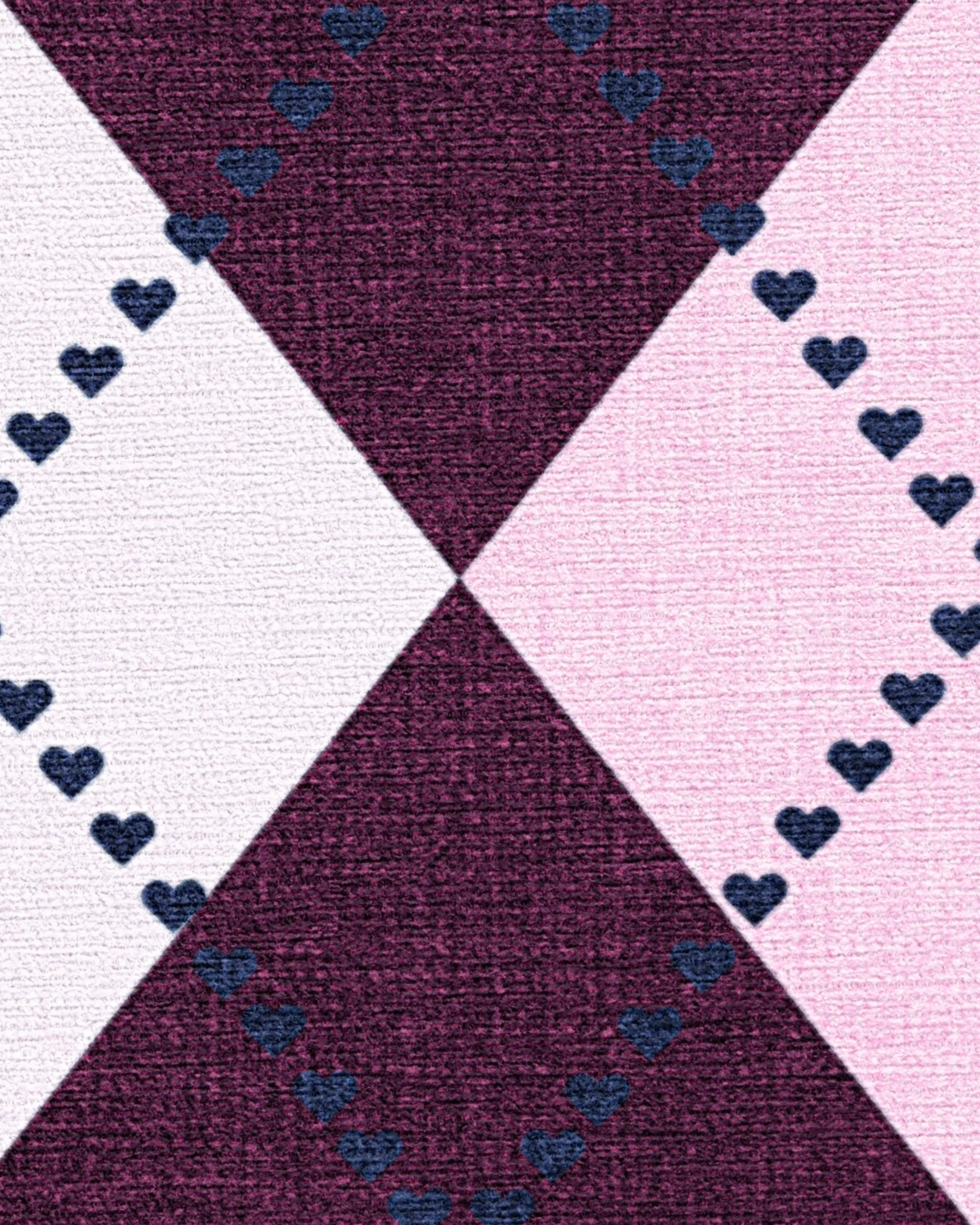 143 Argyle Burgundy & Pink Flatwoven Rug by Humberto Leon - Image 9