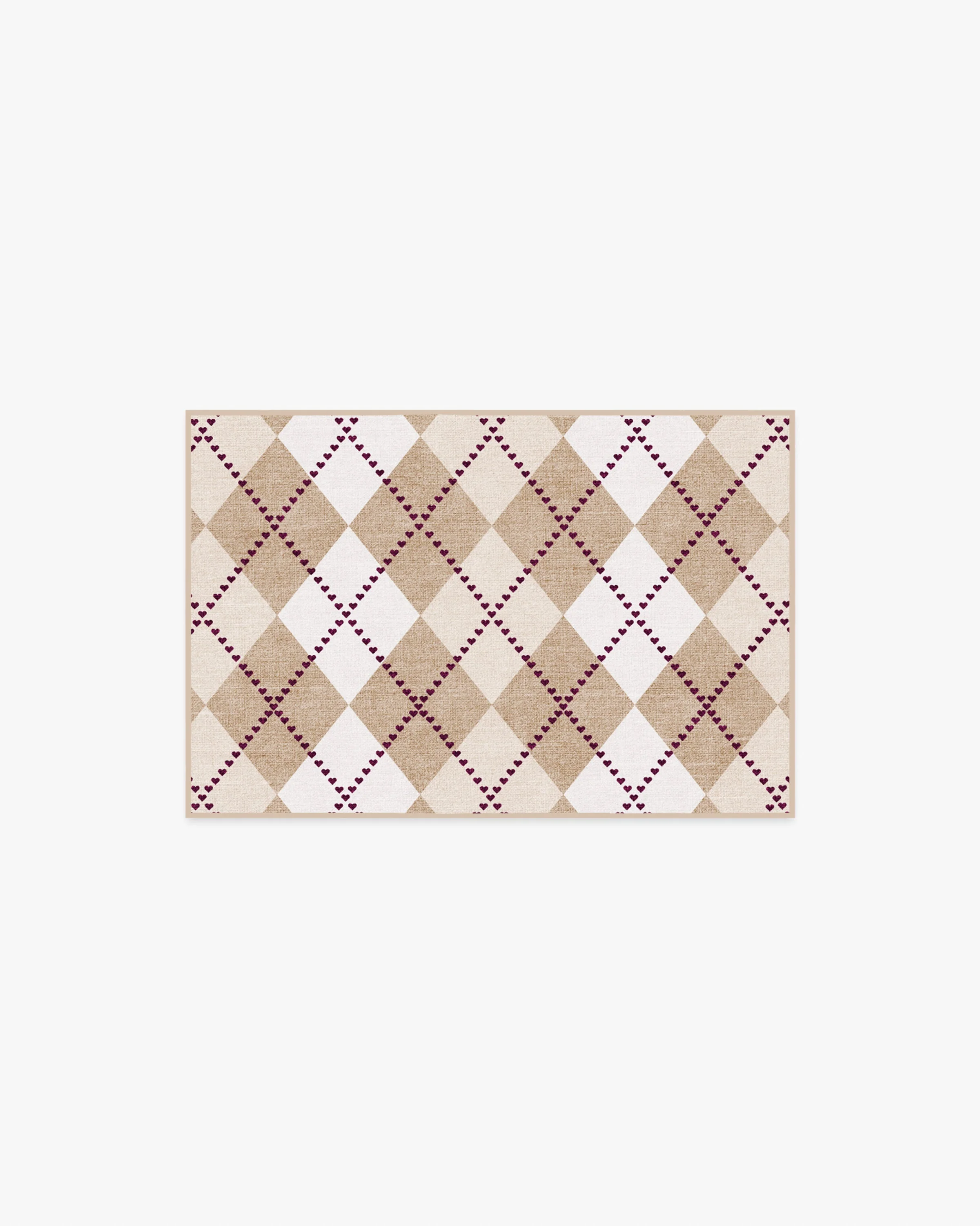 143 Argyle Khaki & Cream Flatwoven Rug by Humberto Leon - Image 2