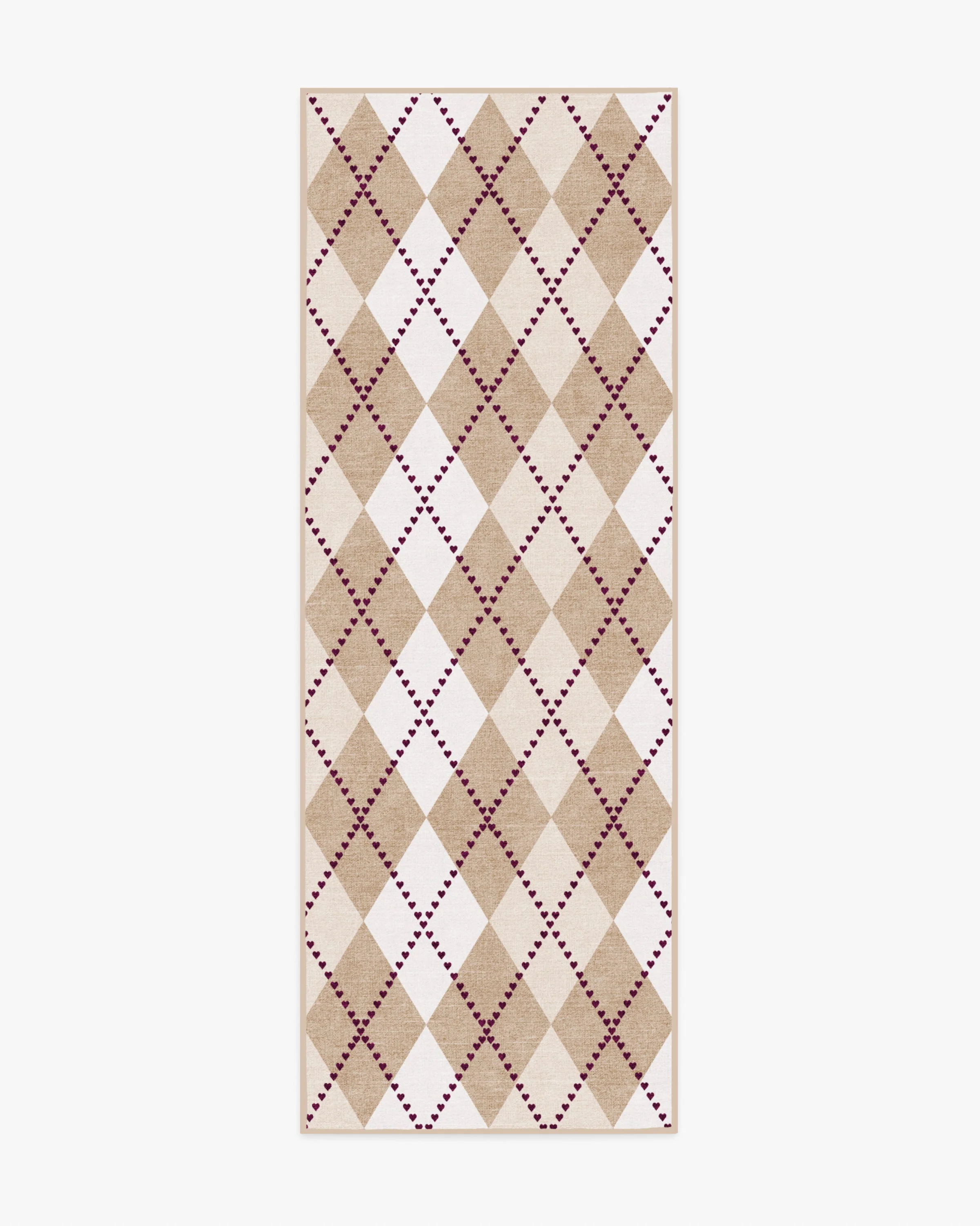 143 Argyle Khaki & Cream Rug by Humberto Leon - Image 3
