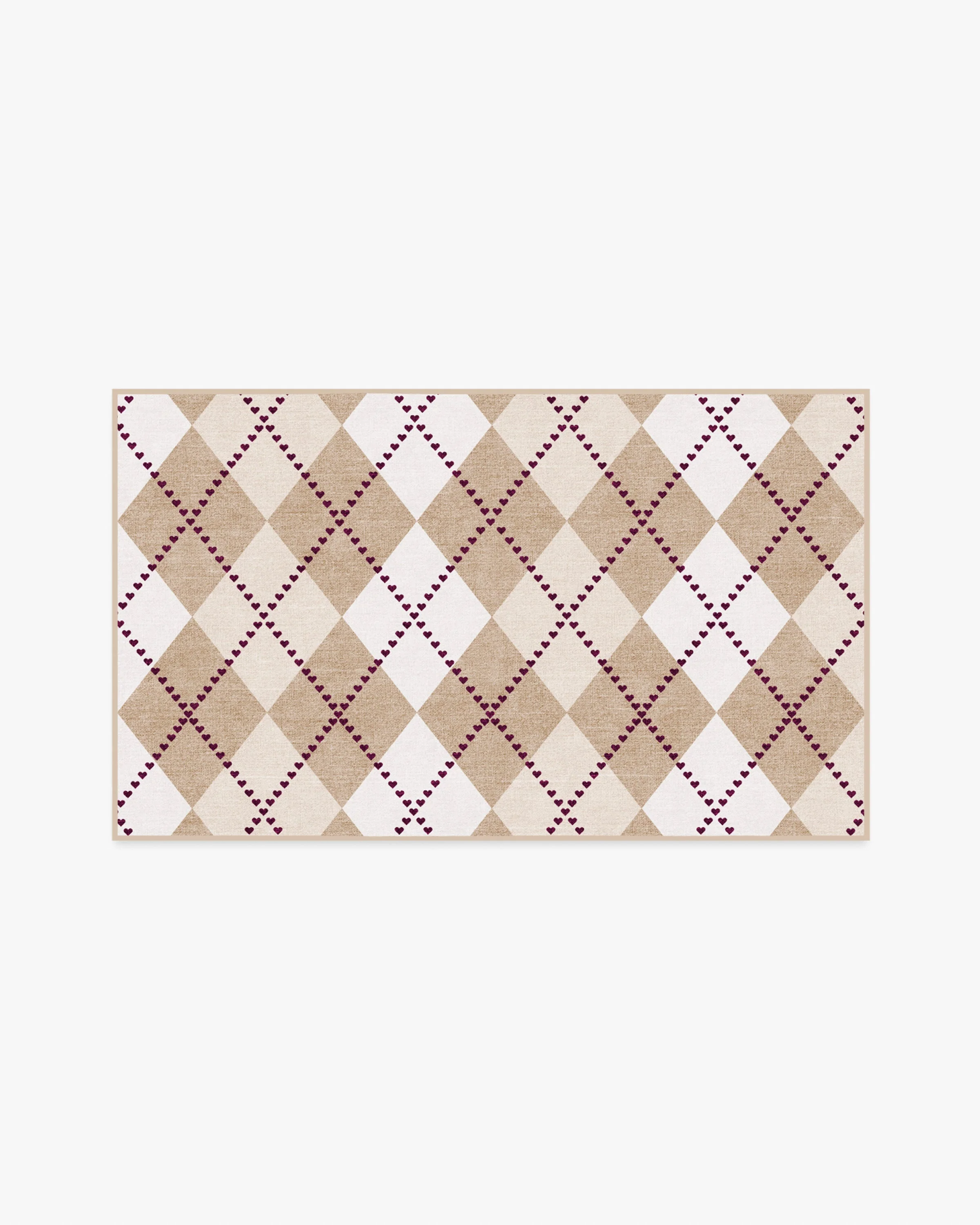 143 Argyle Khaki & Cream Rug by Humberto Leon - Image 4