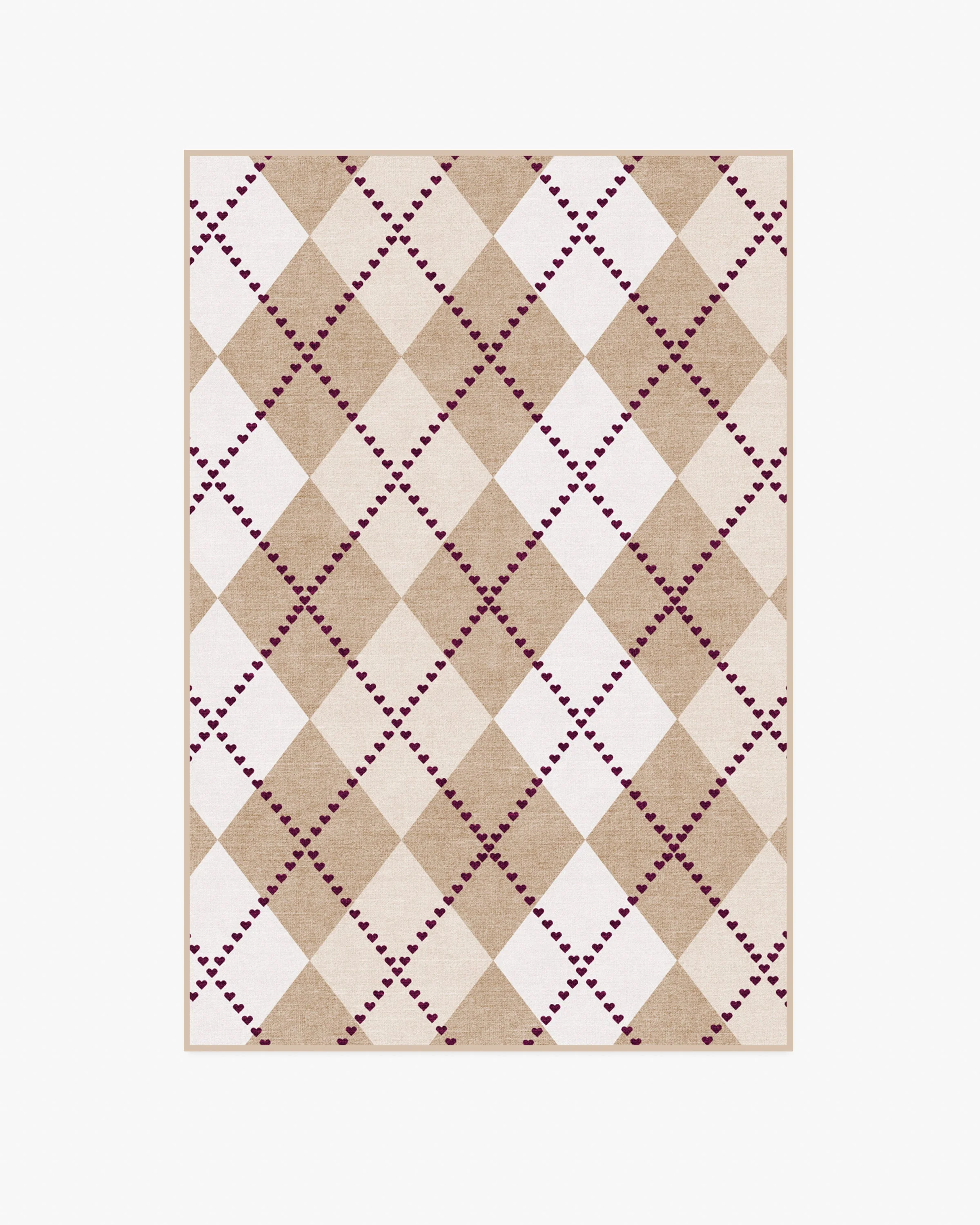 143 Argyle Khaki & Cream Rug by Humberto Leon - Image 5
