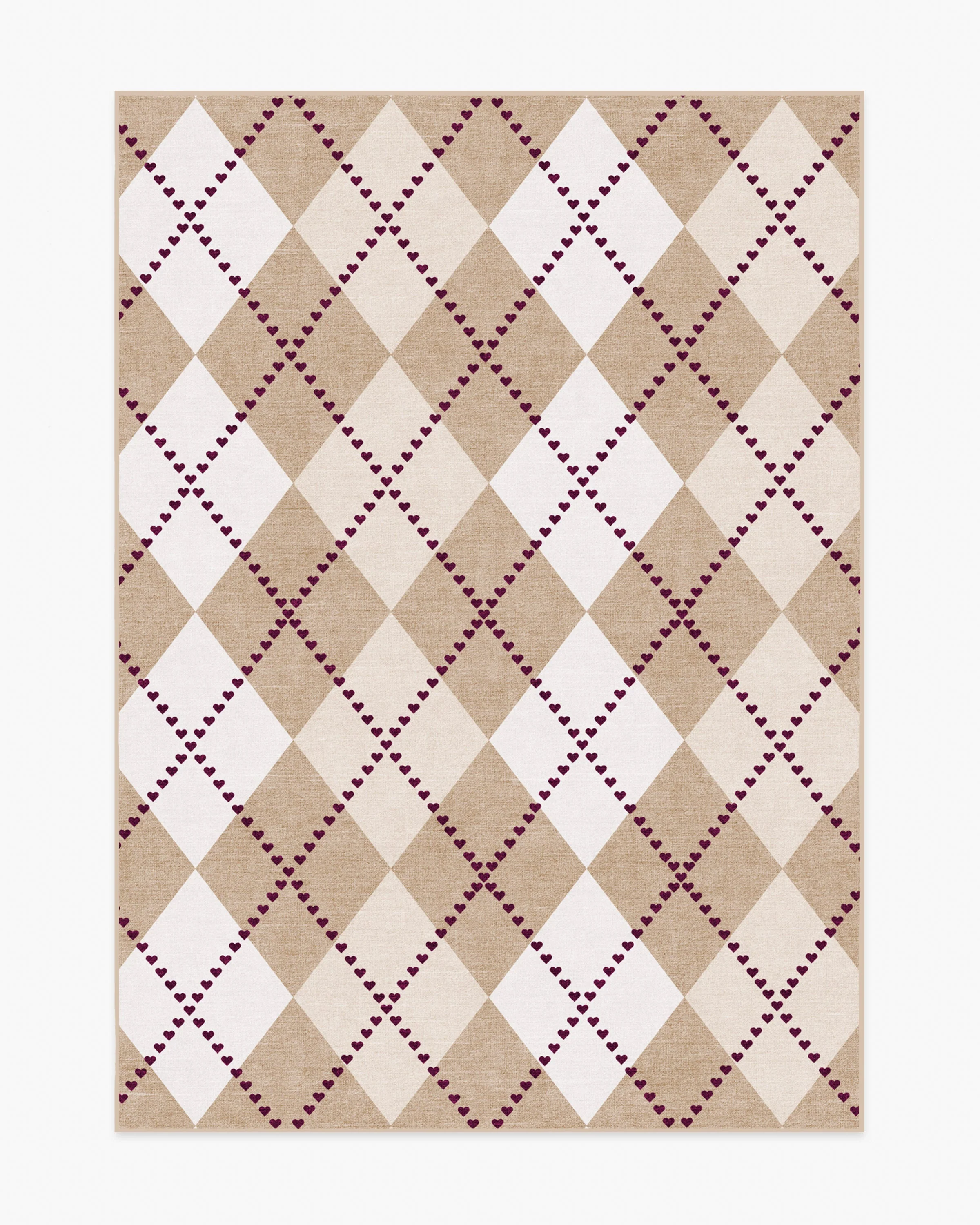 143 Argyle Khaki & Cream Rug by Humberto Leon - Image 6