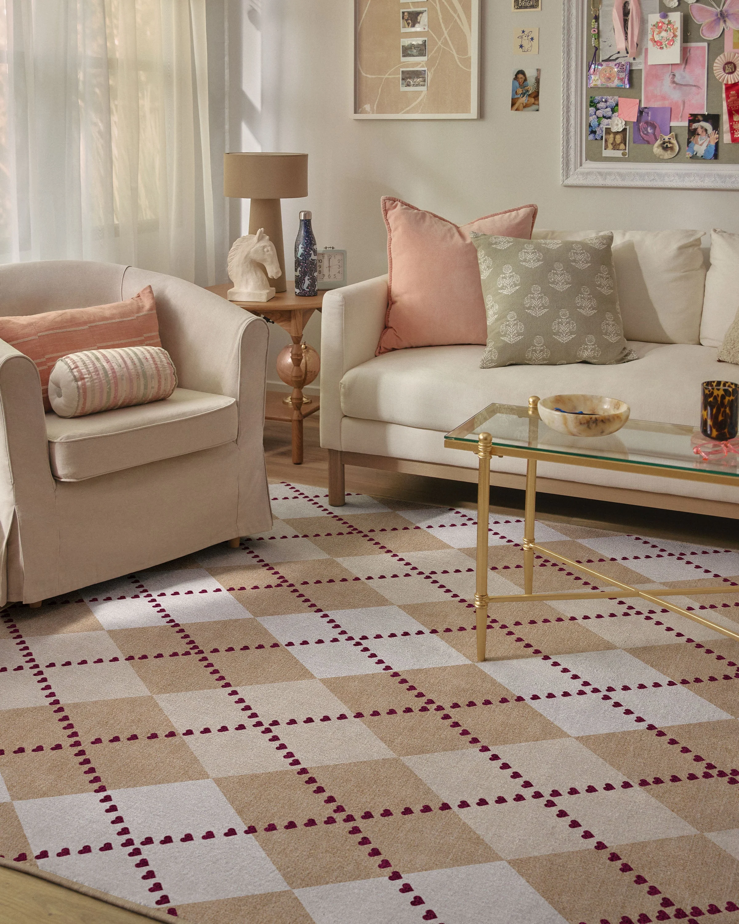 143 Argyle Khaki & Cream Rug by Humberto Leon - Image 8